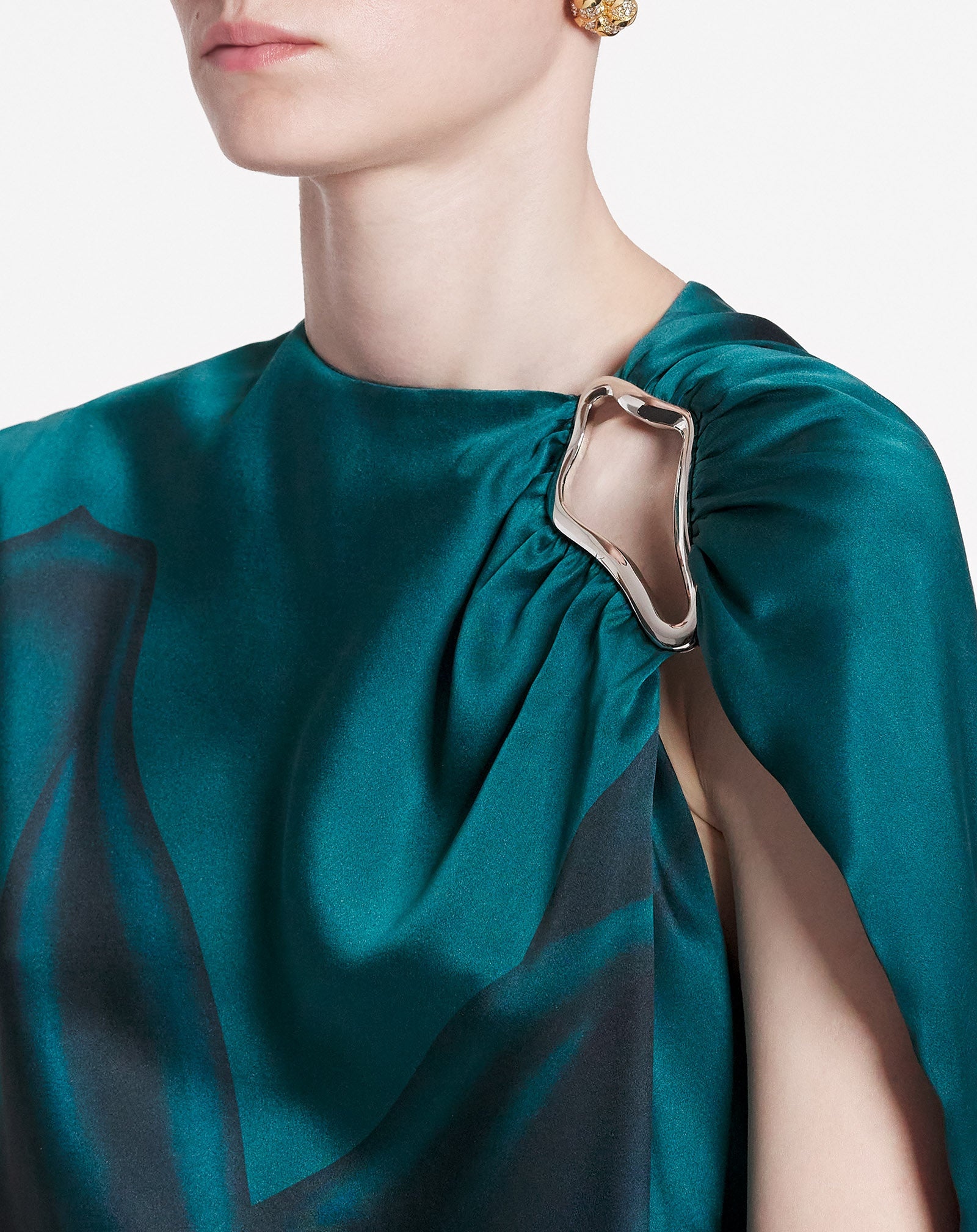DRAPED-EFFECT LONG DRESS - 5
