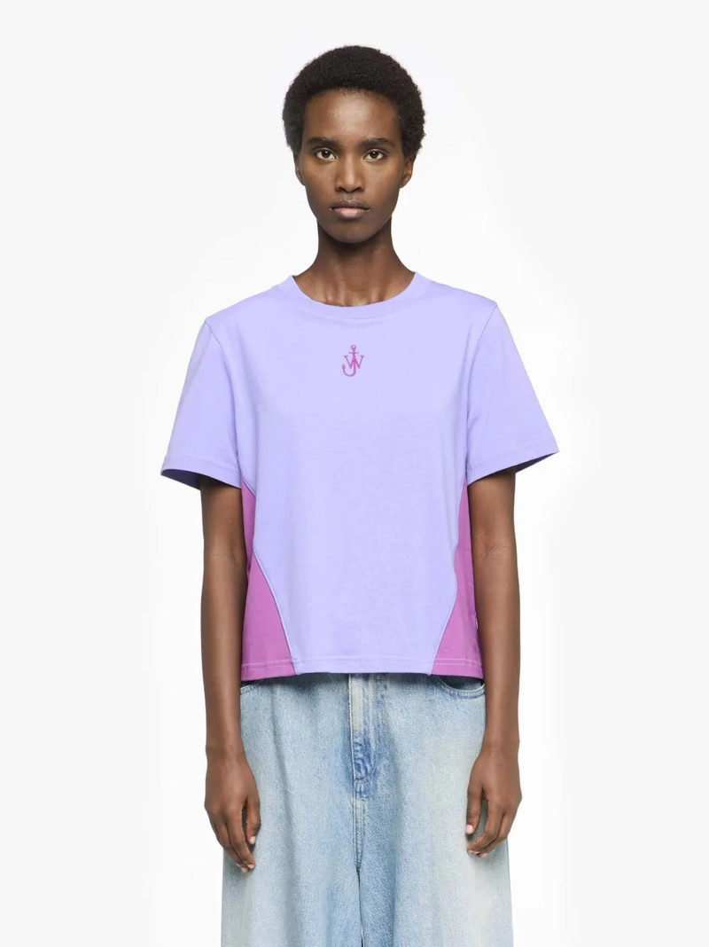 JW Anderson PANELLED CROPPED T-SHIRT WITH ANCHOR EMBROIDERY outlook