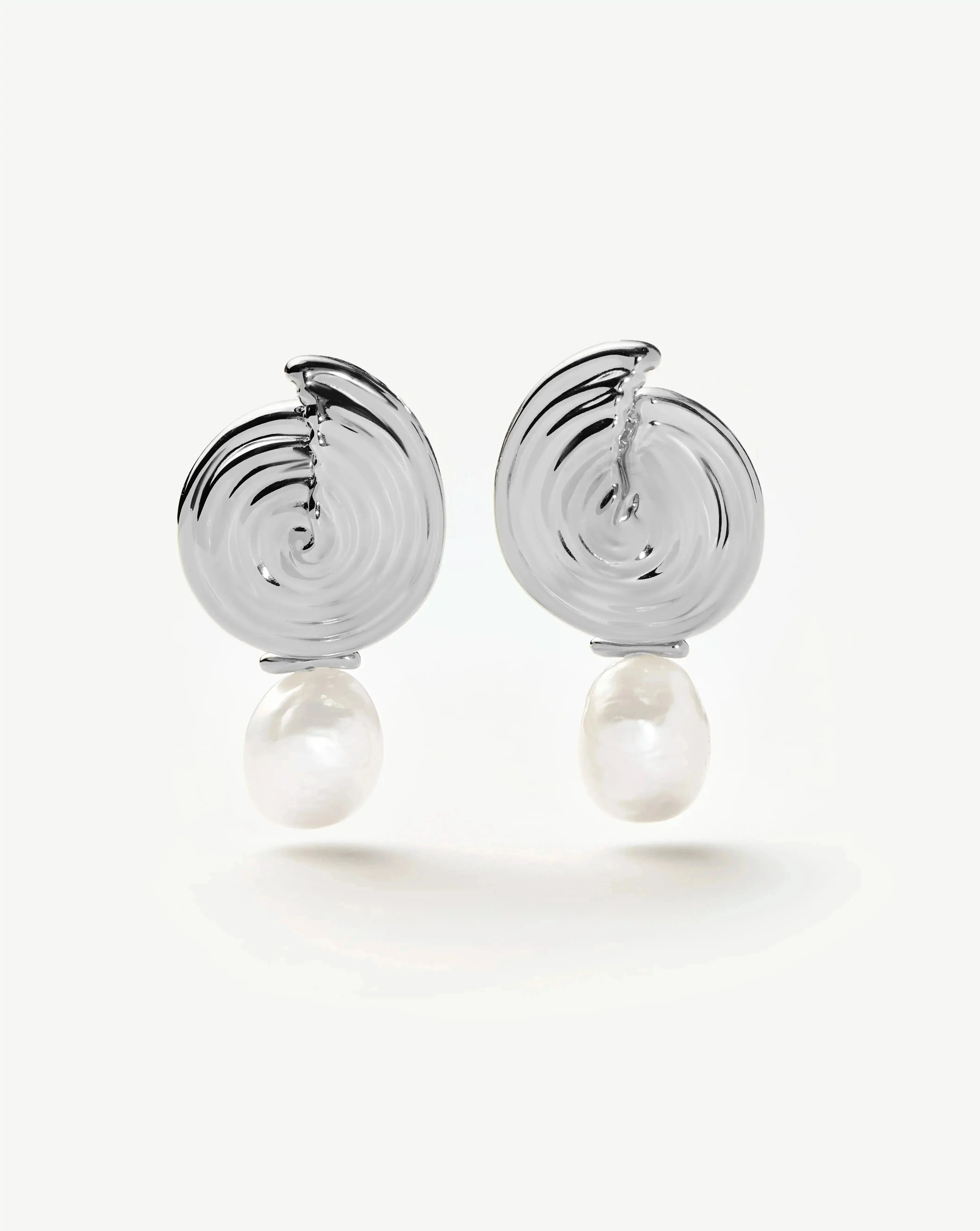 Spiral Detachable Pearl Drop Earrings - 1