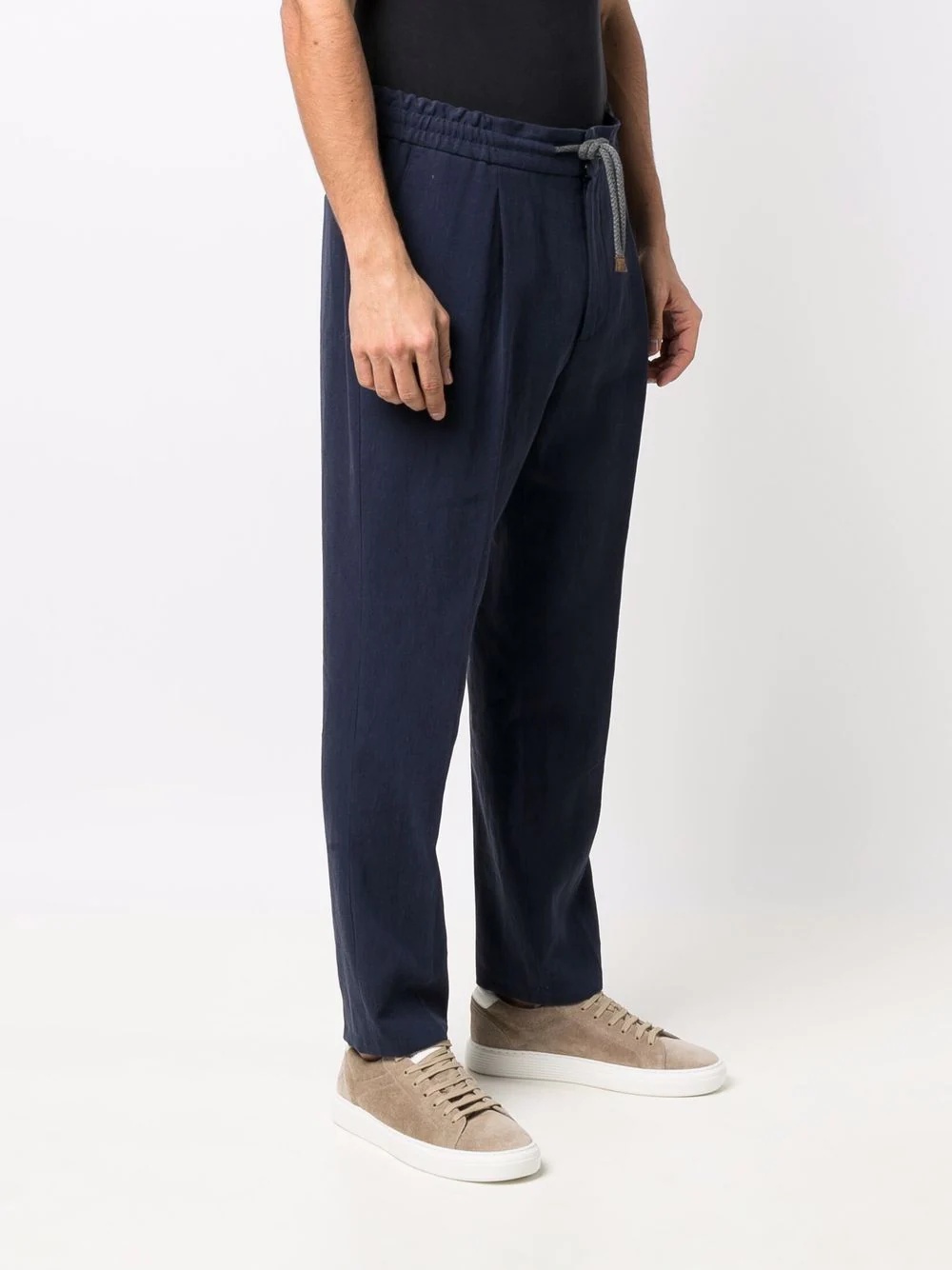 drawstring cotton track pants - 3