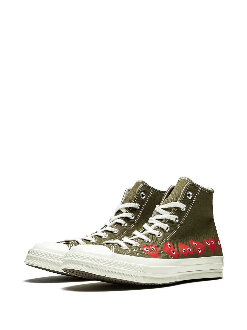 x Comme Des Garçons Play Chuck 70 Hi "Multi Hearts Green" sneakers - 2