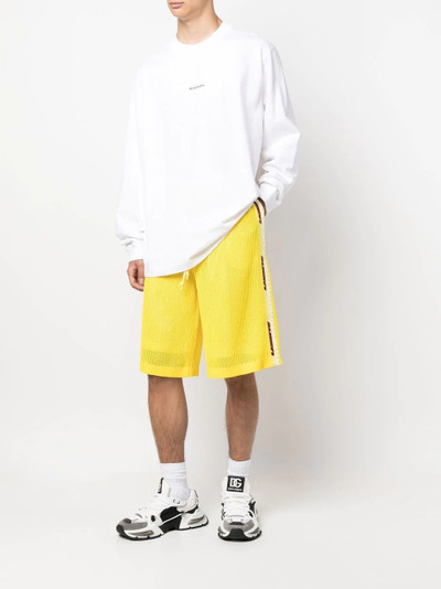 LACOSTE perforated logo-tape shorts outlook