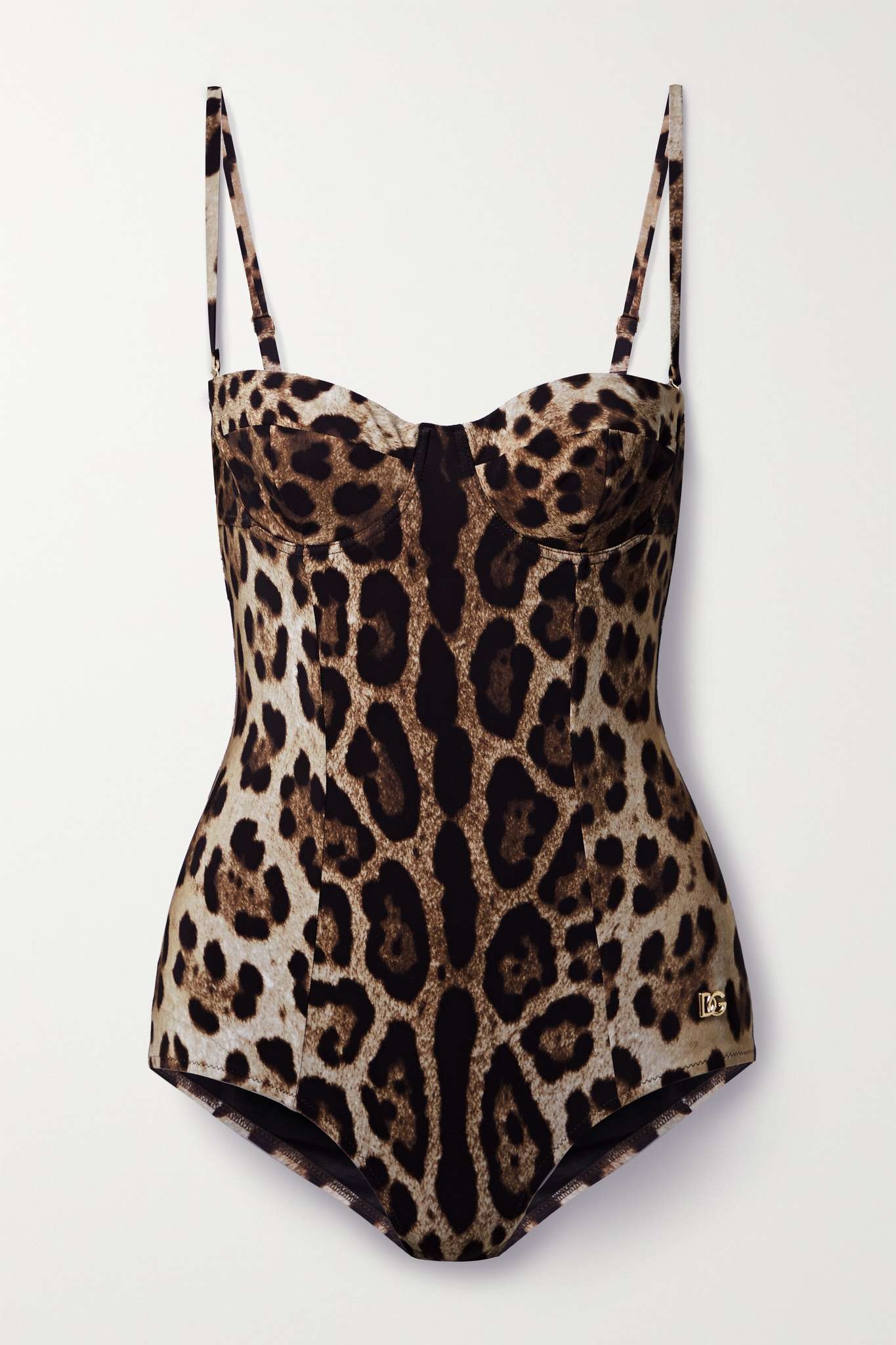 Cutout leopard-print underwired swimsuit - 1