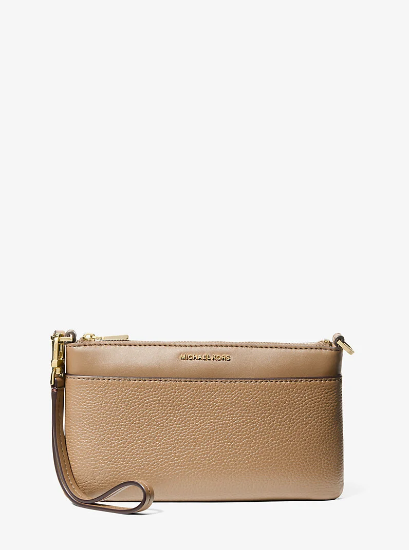 Jet Set Medium Pebbled Leather Wristlet - 1