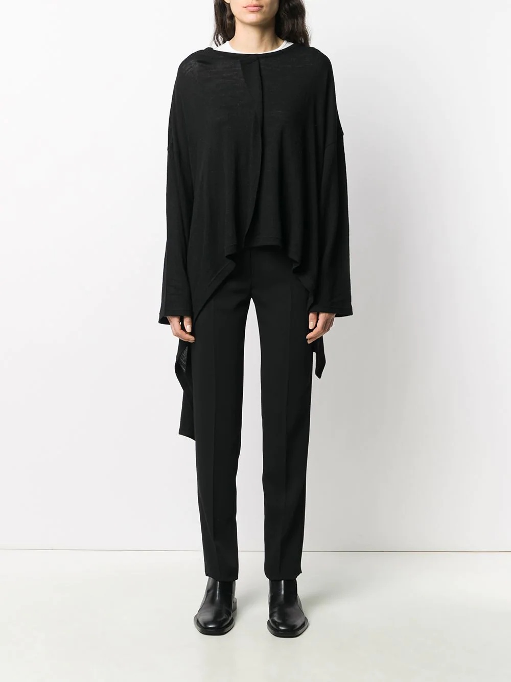 long-sleeved draped top - 3