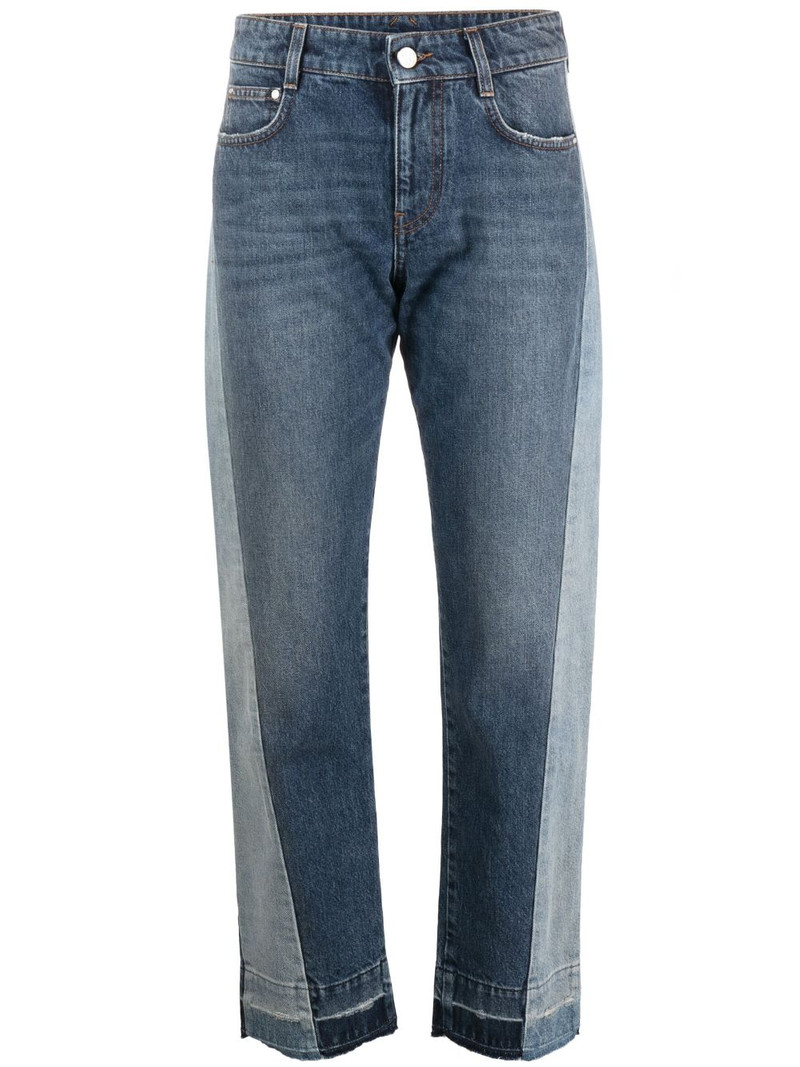 colour-block straight-leg jeans 1