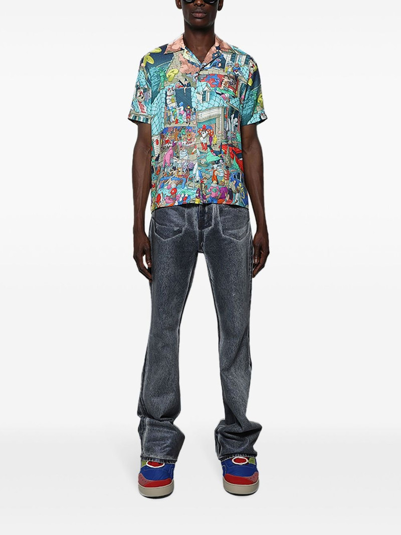 MEMBERS OF THE RAGE acid-wash high-rise flared jeans outlook