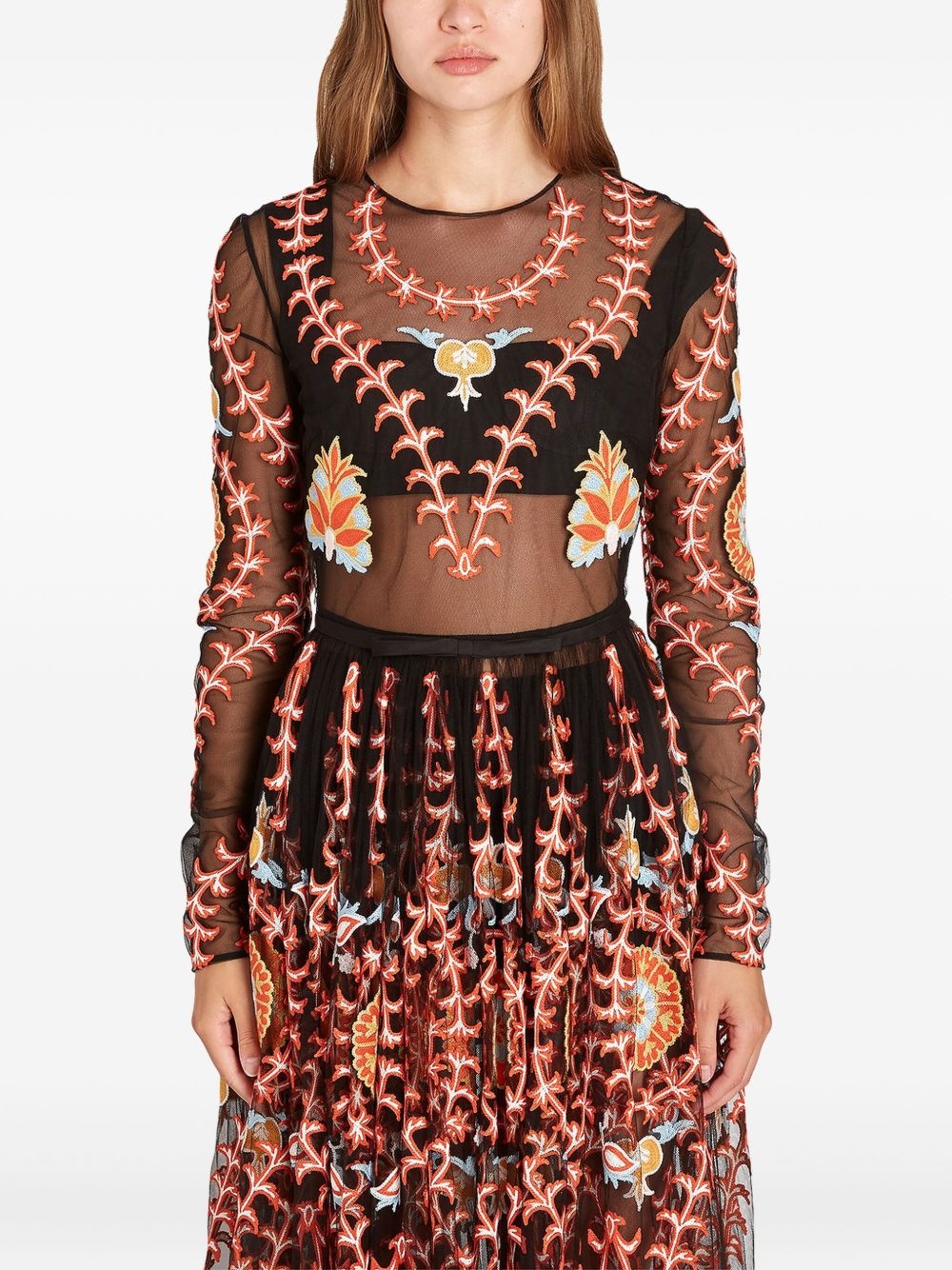 embroidered tulle dress - 5