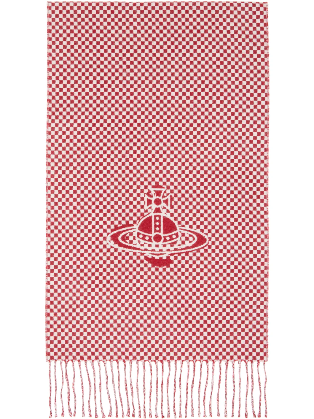 Red & Gray Checkmate Scarf - 1