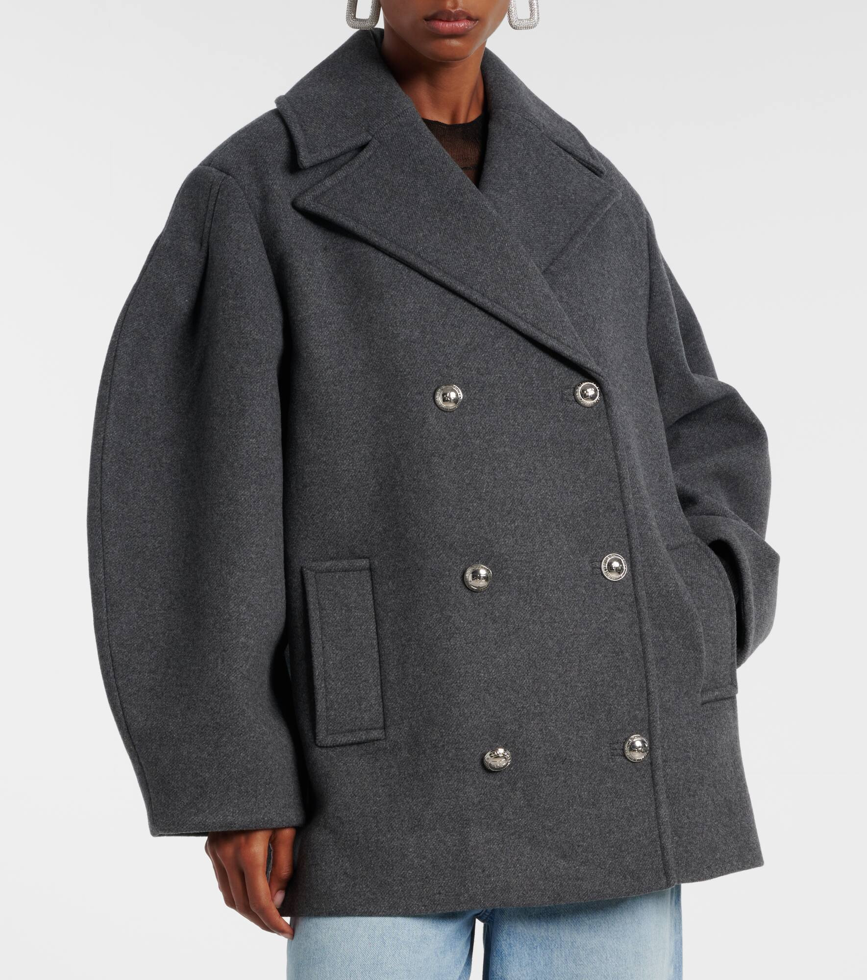 Oversized wool-blend peacoat - 7