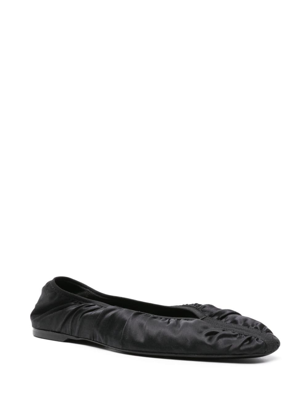 ruched satin ballerina shoes - 2