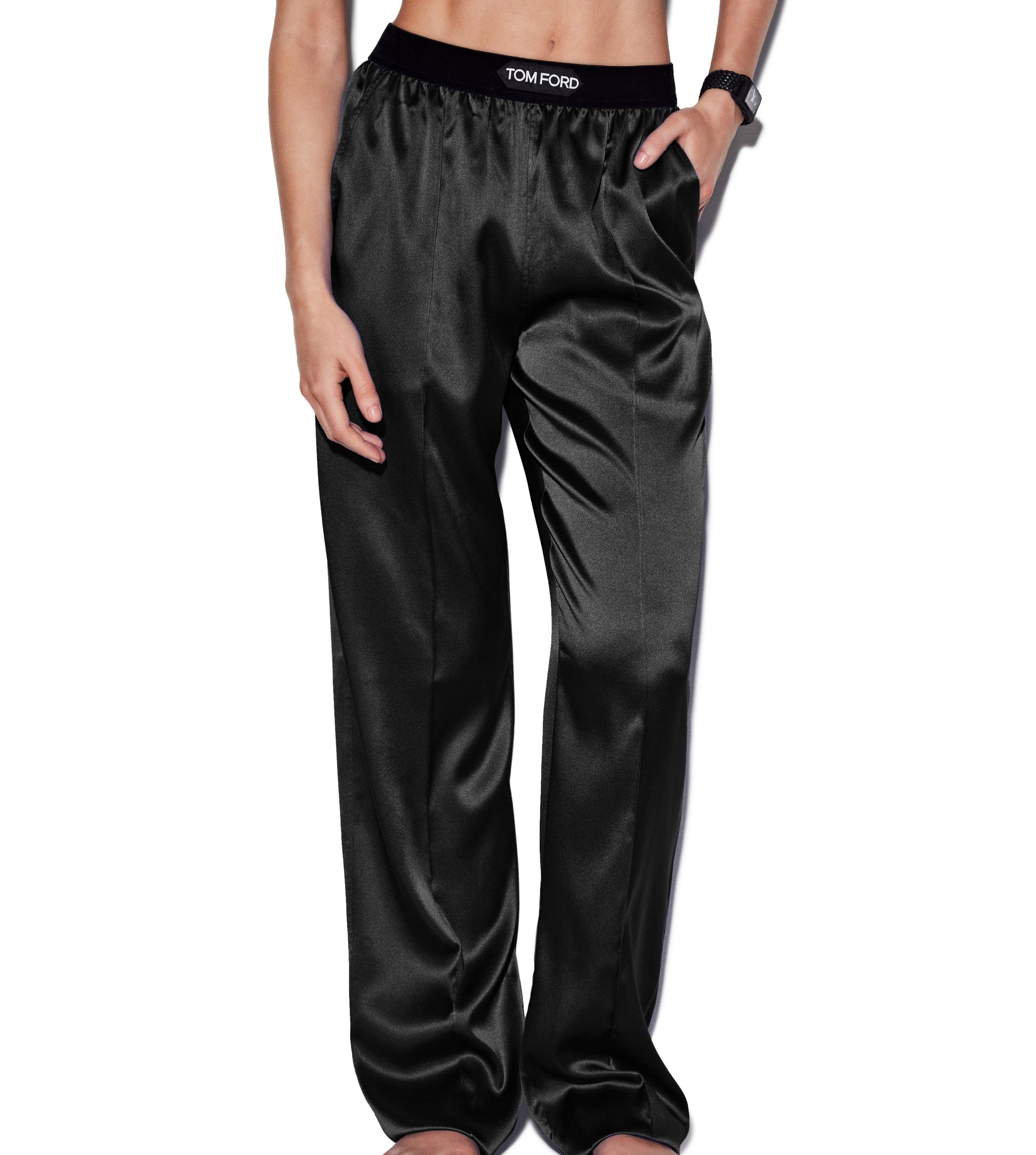 STRETCH SILK SATIN PJ PANTS - 2