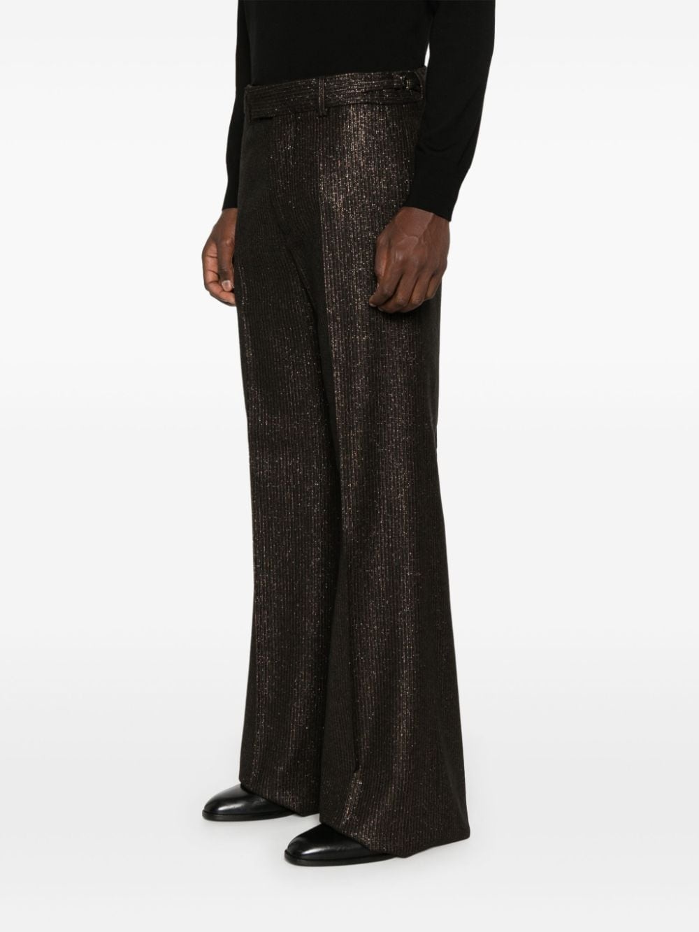 lurex flared trousers - 3