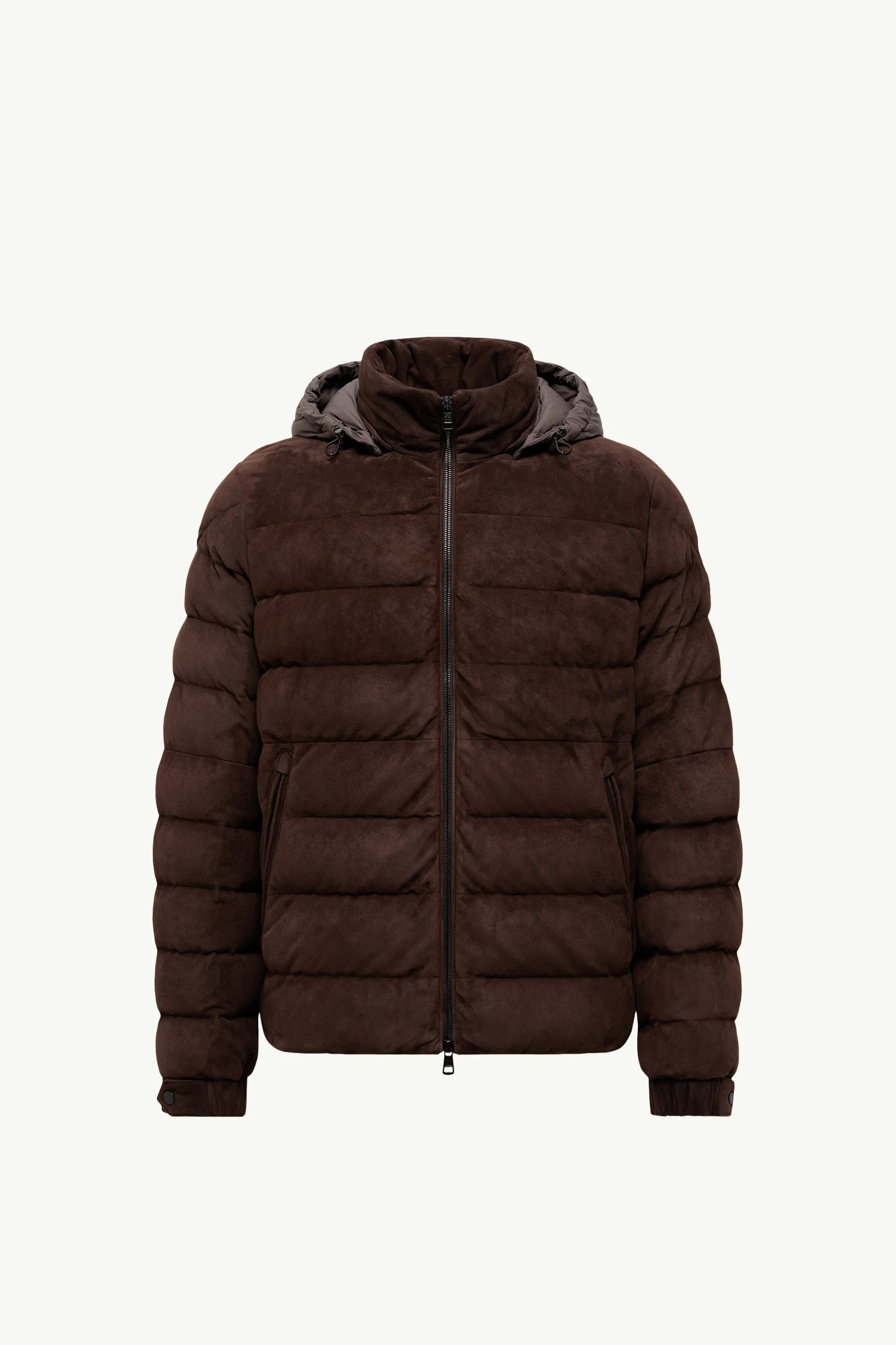 Arneb Hooded Suede Short Down Jacket - 1