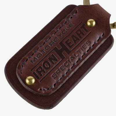 Iron Heart IHG-067-BRN Buttero Leather Key Ring w/Embossed Iron Heart Logo - Brown outlook