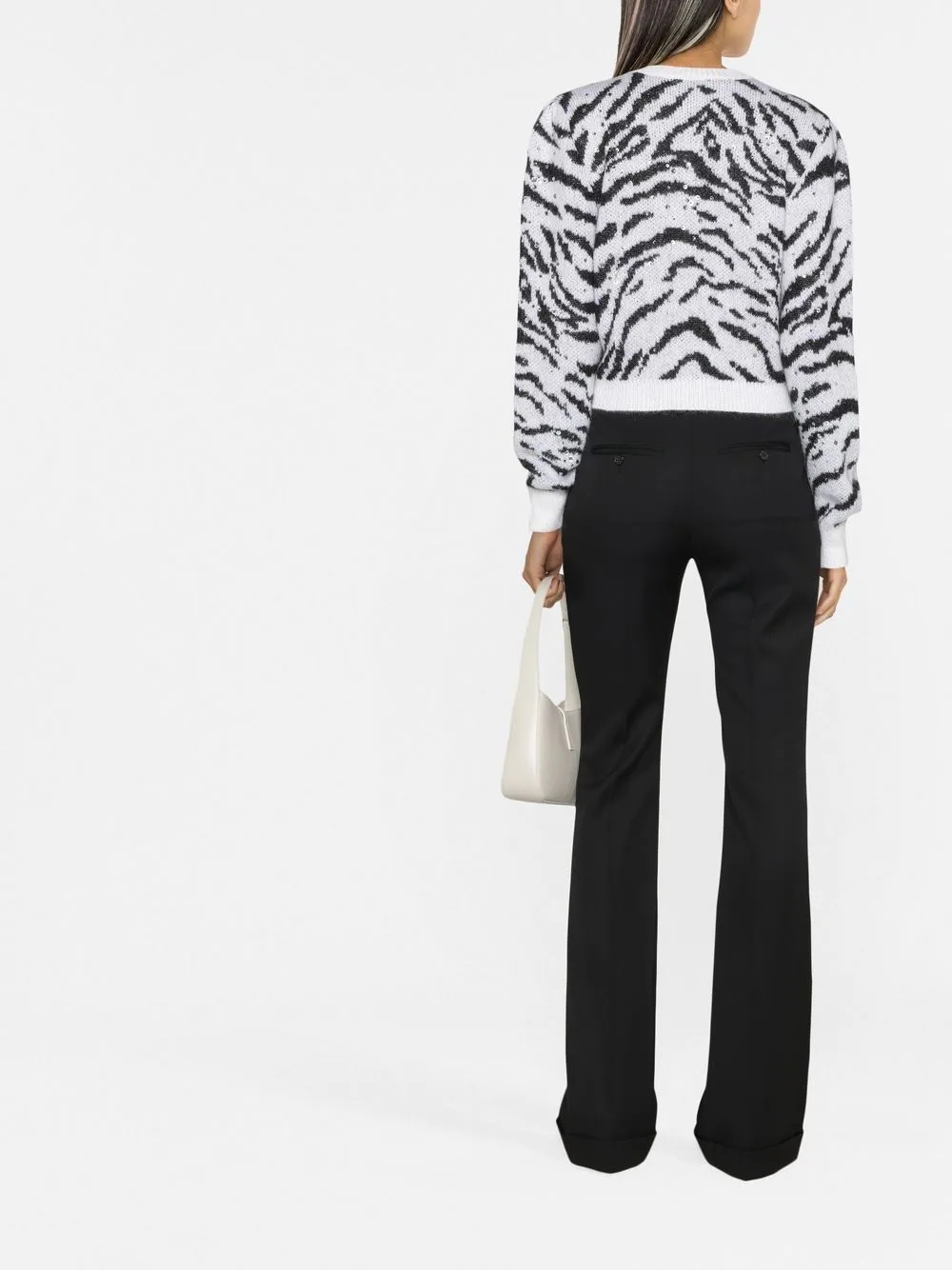 zebra intarsia knitted sweater - 3