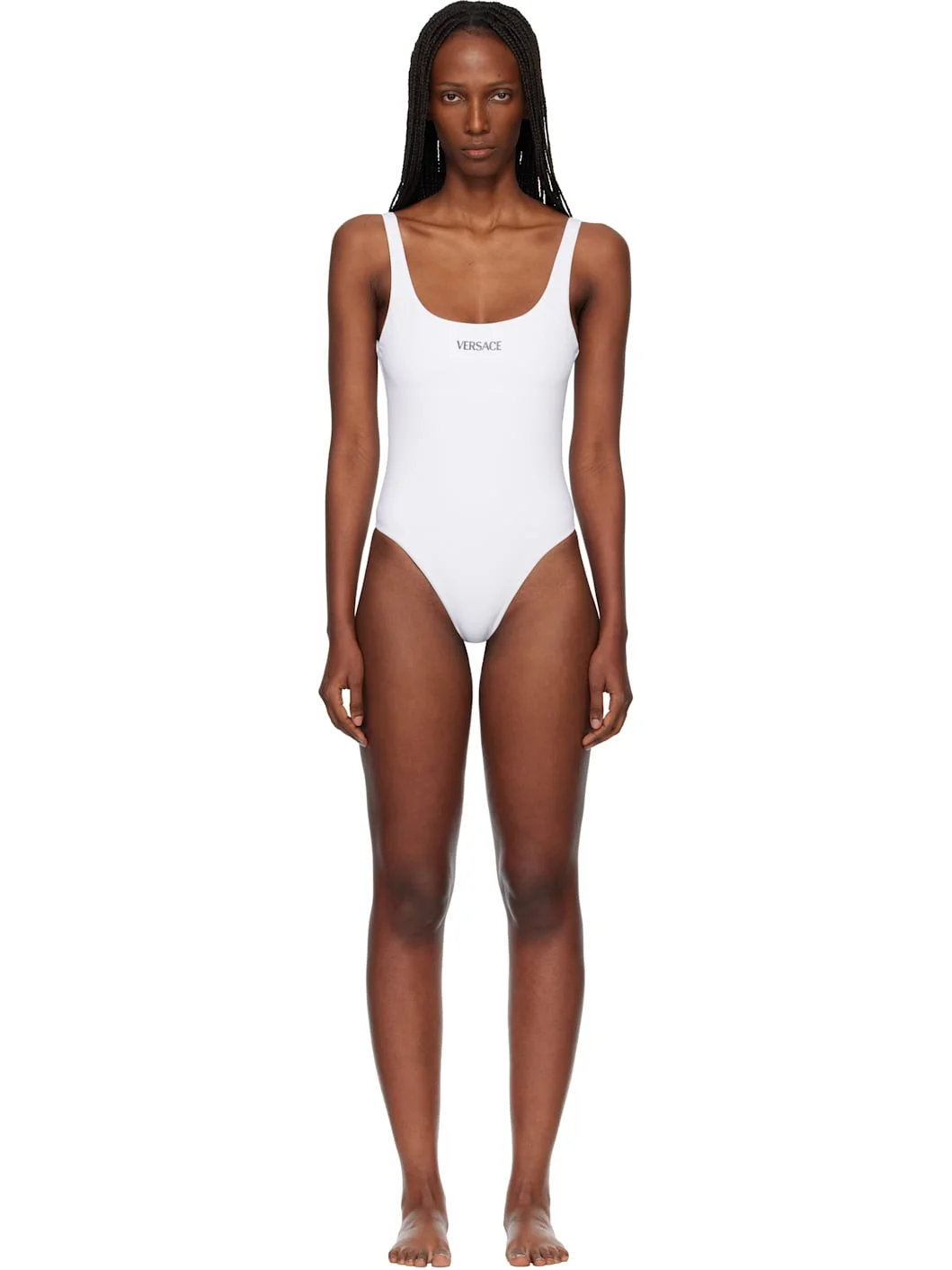 White One-Piece Swimsuit - 1