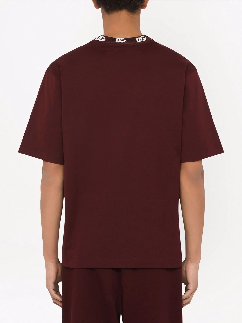 logo-collar cotton T-shirt - 4