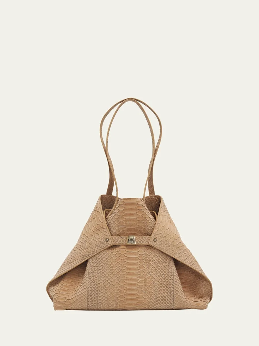 Ai Medium Snakeskin Suede Shoulder Bag - 1