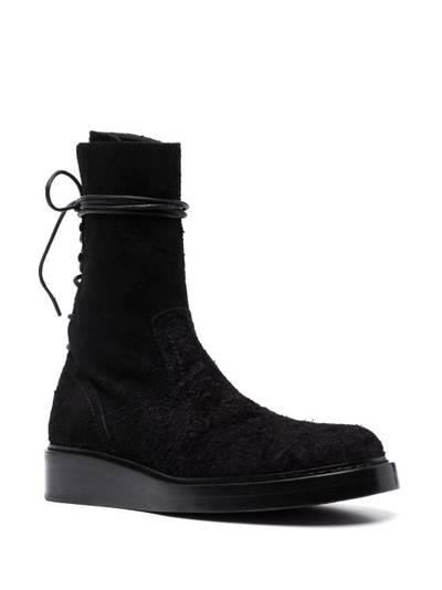 Ann Demeulemeester Victor suede-effect lace-detail boots outlook