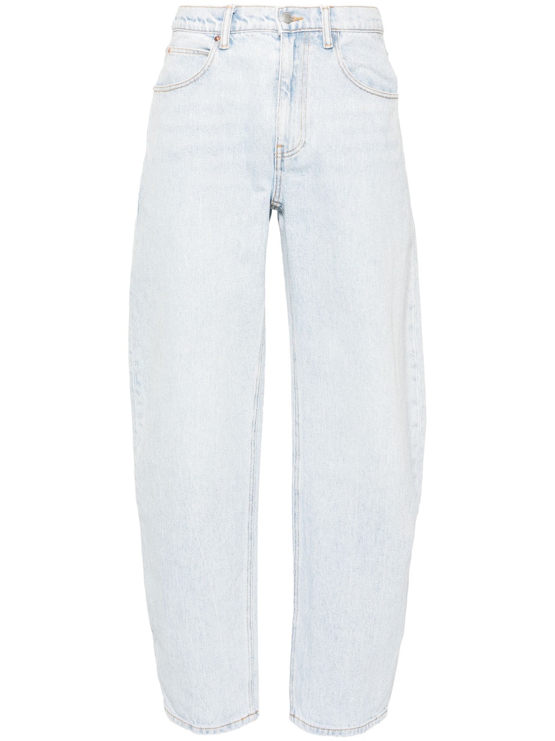 Zipped Back Leg Slit Rounded Jeans - 1