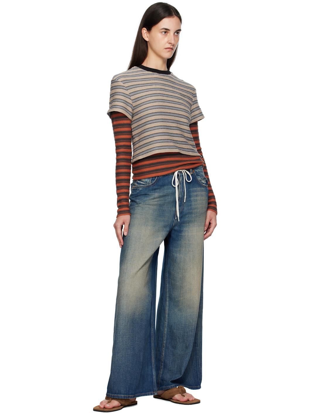 Beige & Orange Stripe LS T-shirt - 4