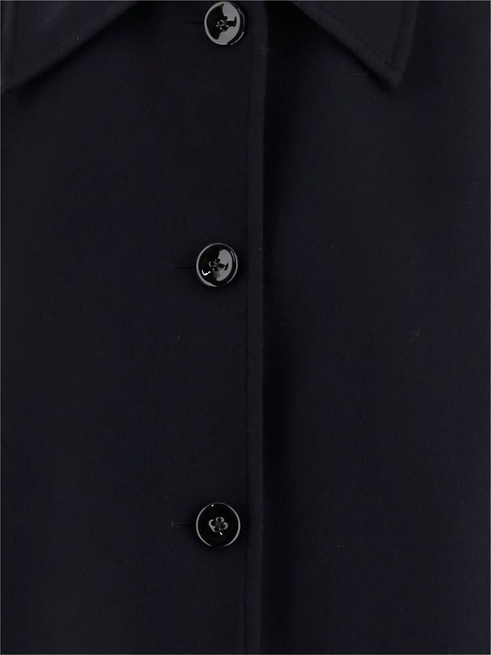 button-fastening wool coat - 3