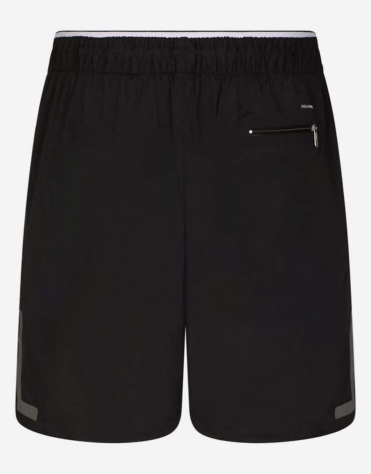 Mid-length swim trunks with DG logo patch - 2