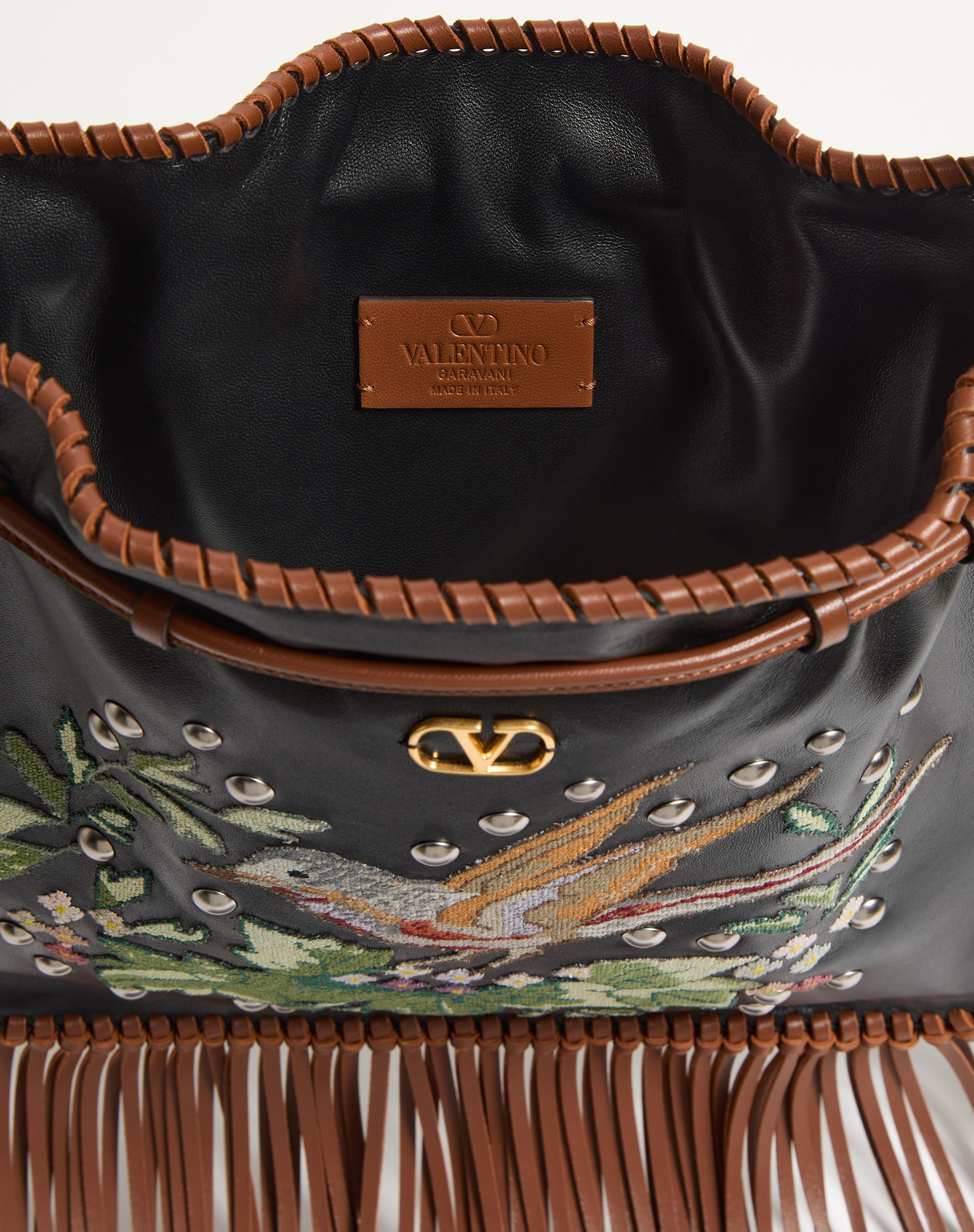 VALENTINO GARAVANI NELLCÔTE ALICE EMBROIDERED BAG WITH FRINGES - 6