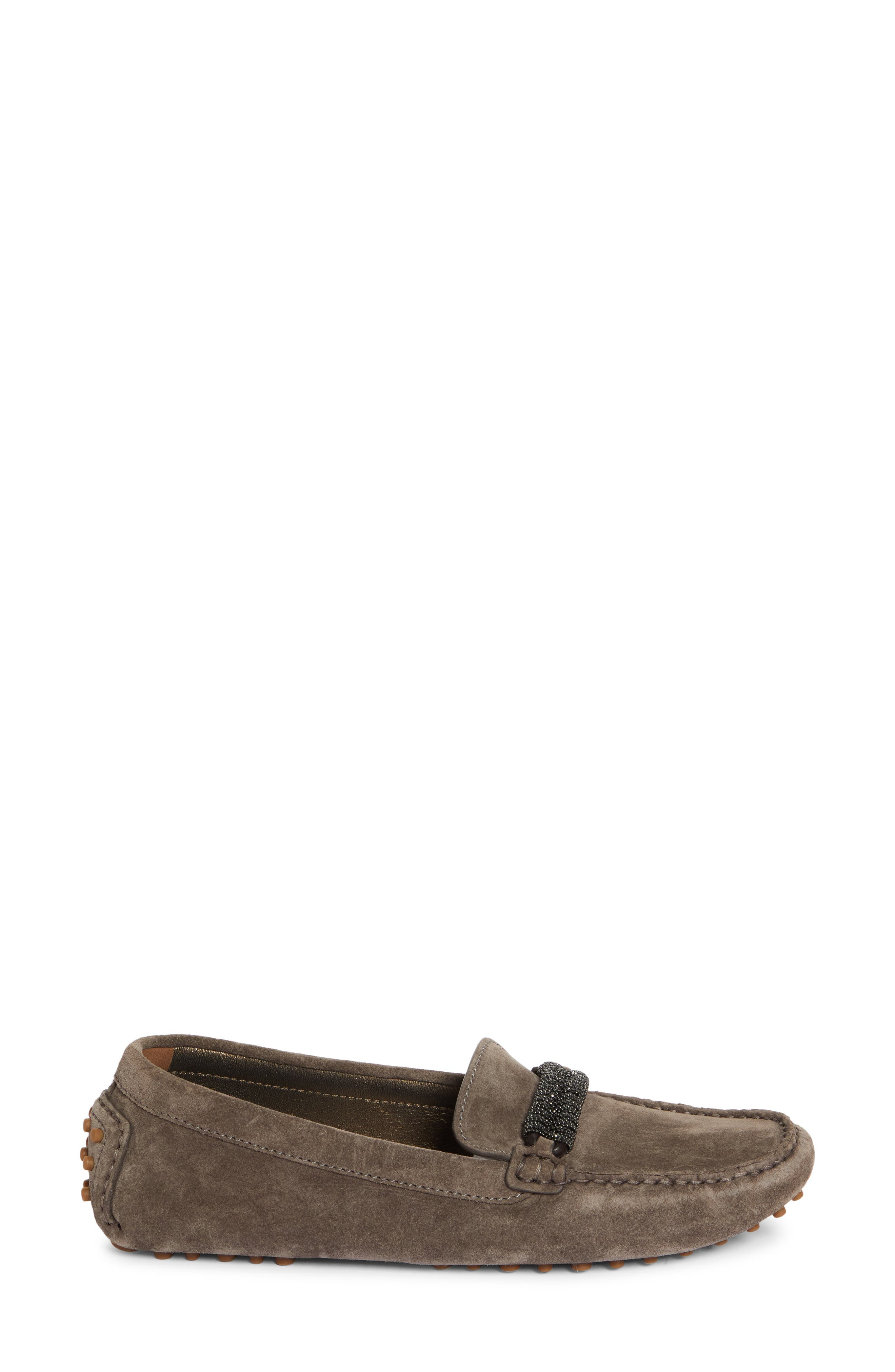 Monili Strap Suede Driving Shoe - 3