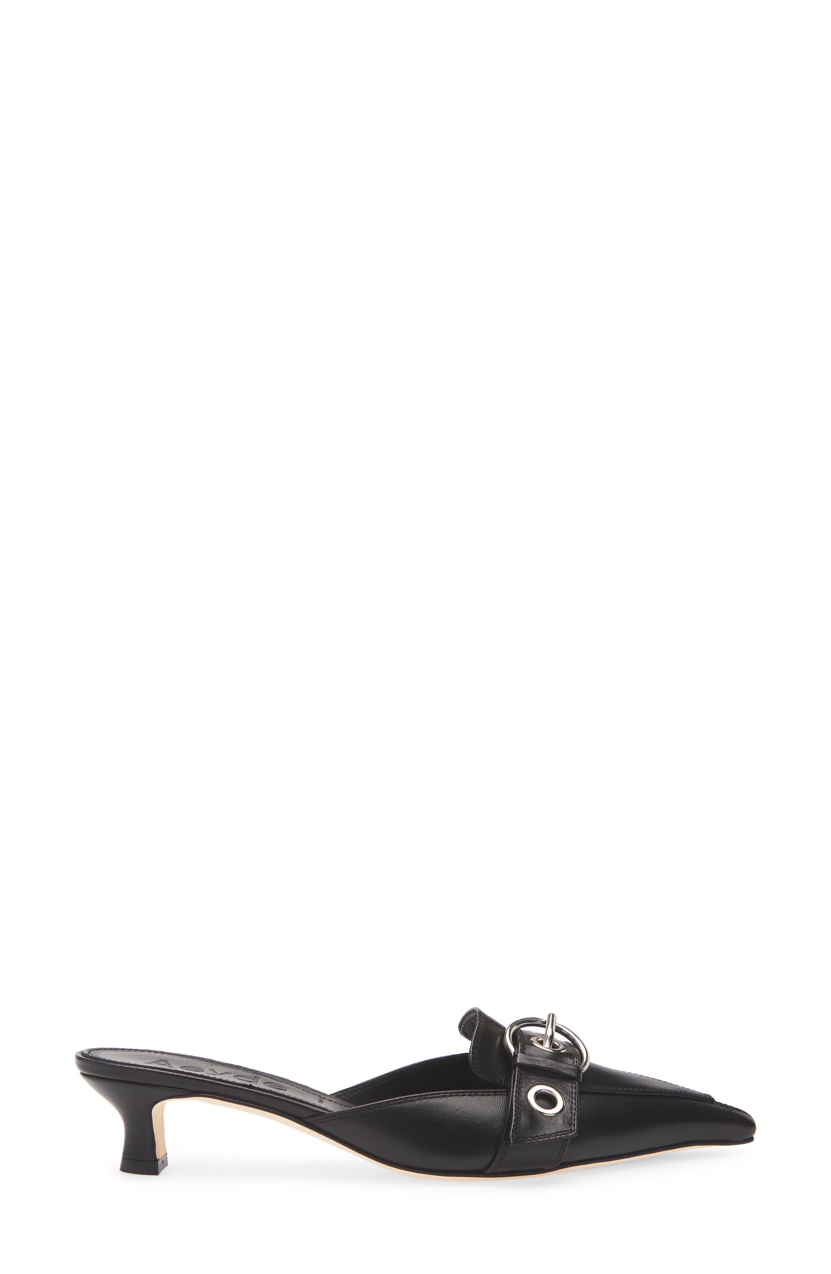 aeyde Danielle Grosgrain Pointed Toe Mule in Black at Nordstrom - 3