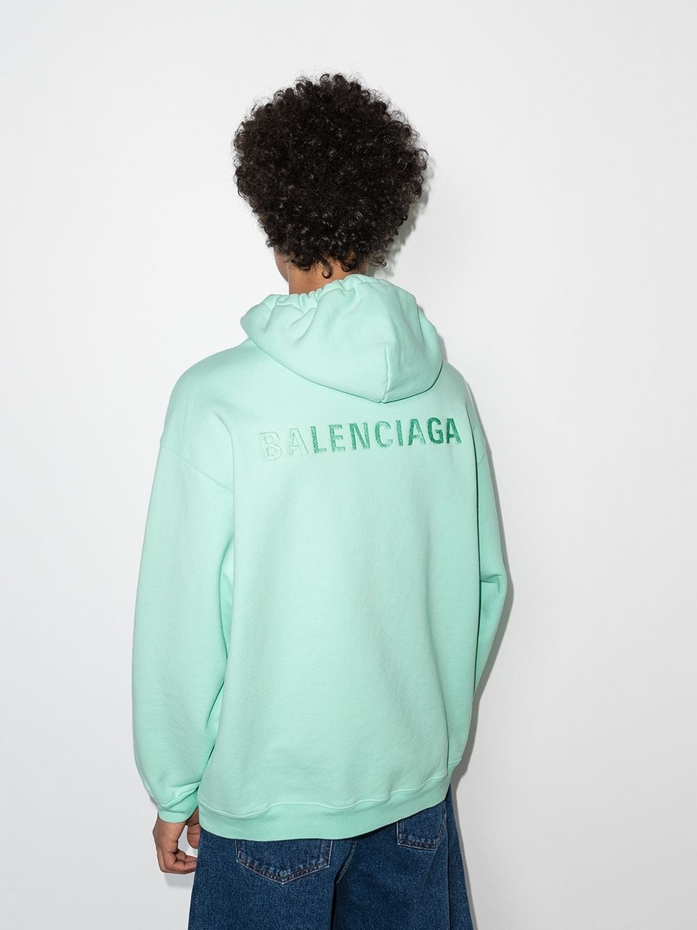 embroidered logo hoodie - 3