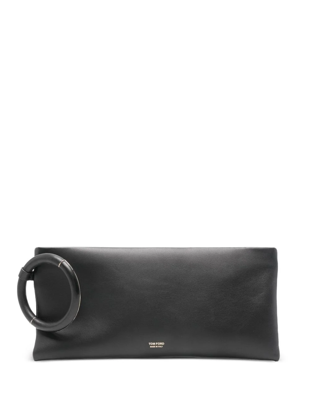 ring leather clutch bag - 1