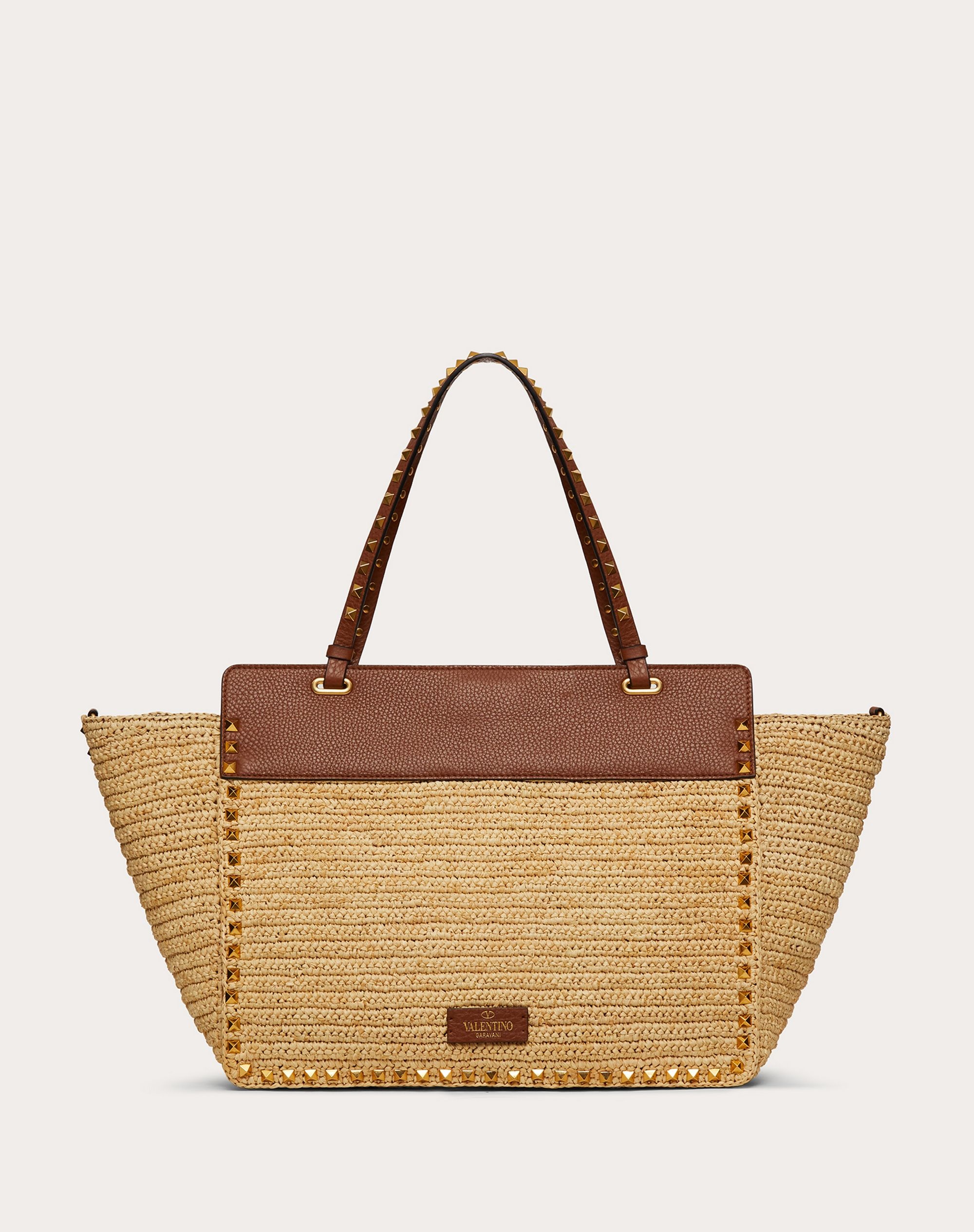 Medium Rockstud Bag in Crochet Raffia - 3