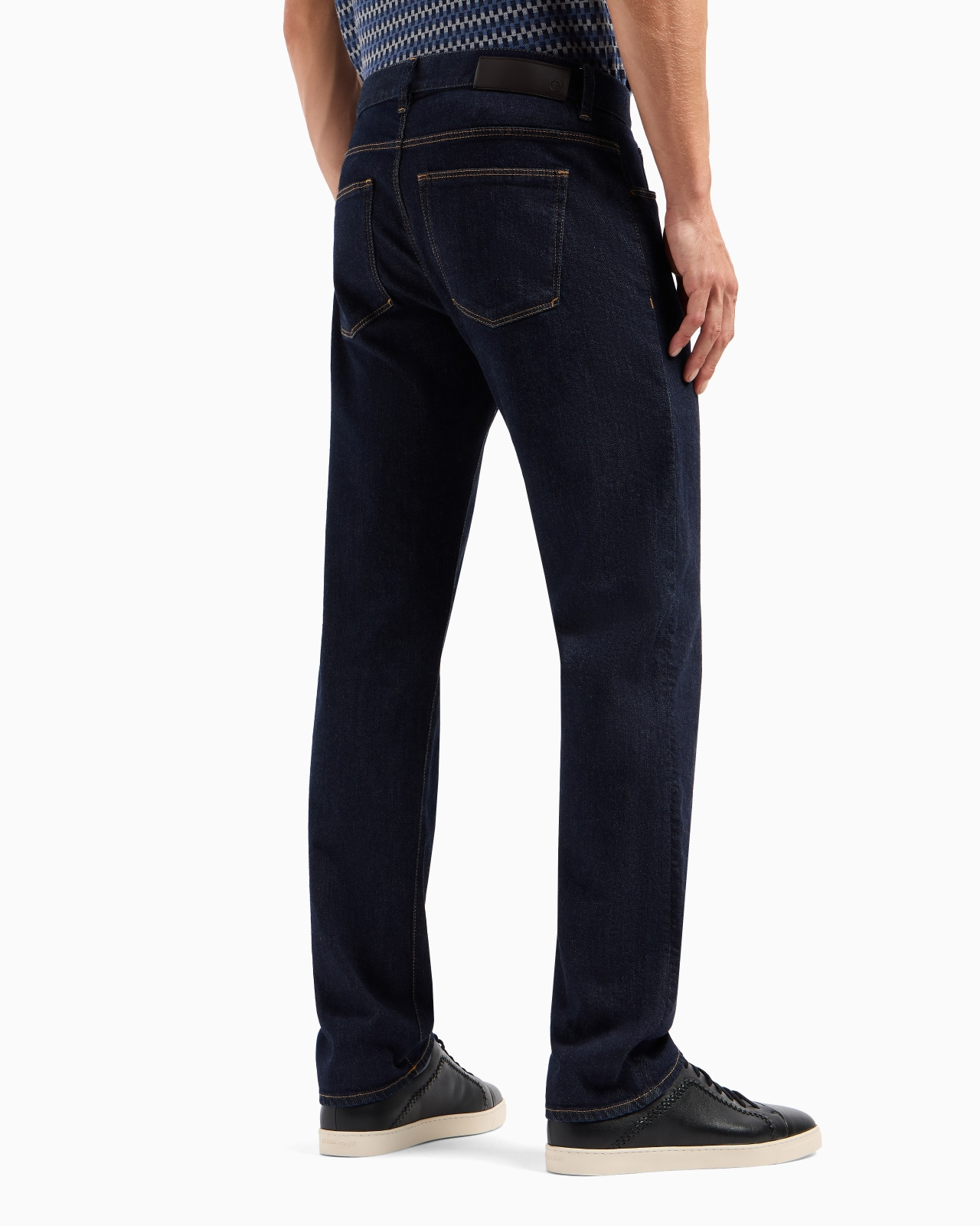 Five-pocket, regular-fit, stretch-cotton denim trousers - 3
