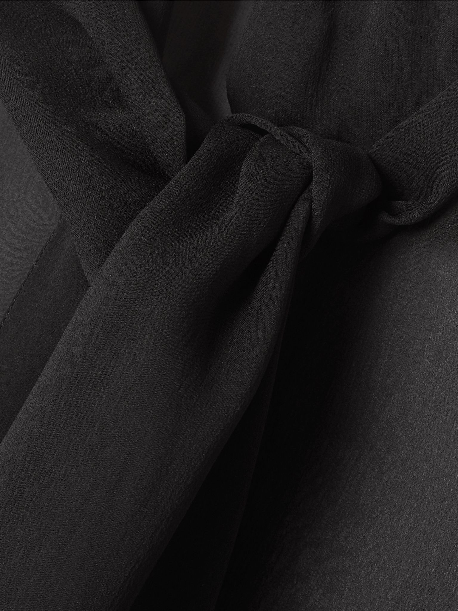 Tie-detailed silk-chiffon blouse Black - 5
