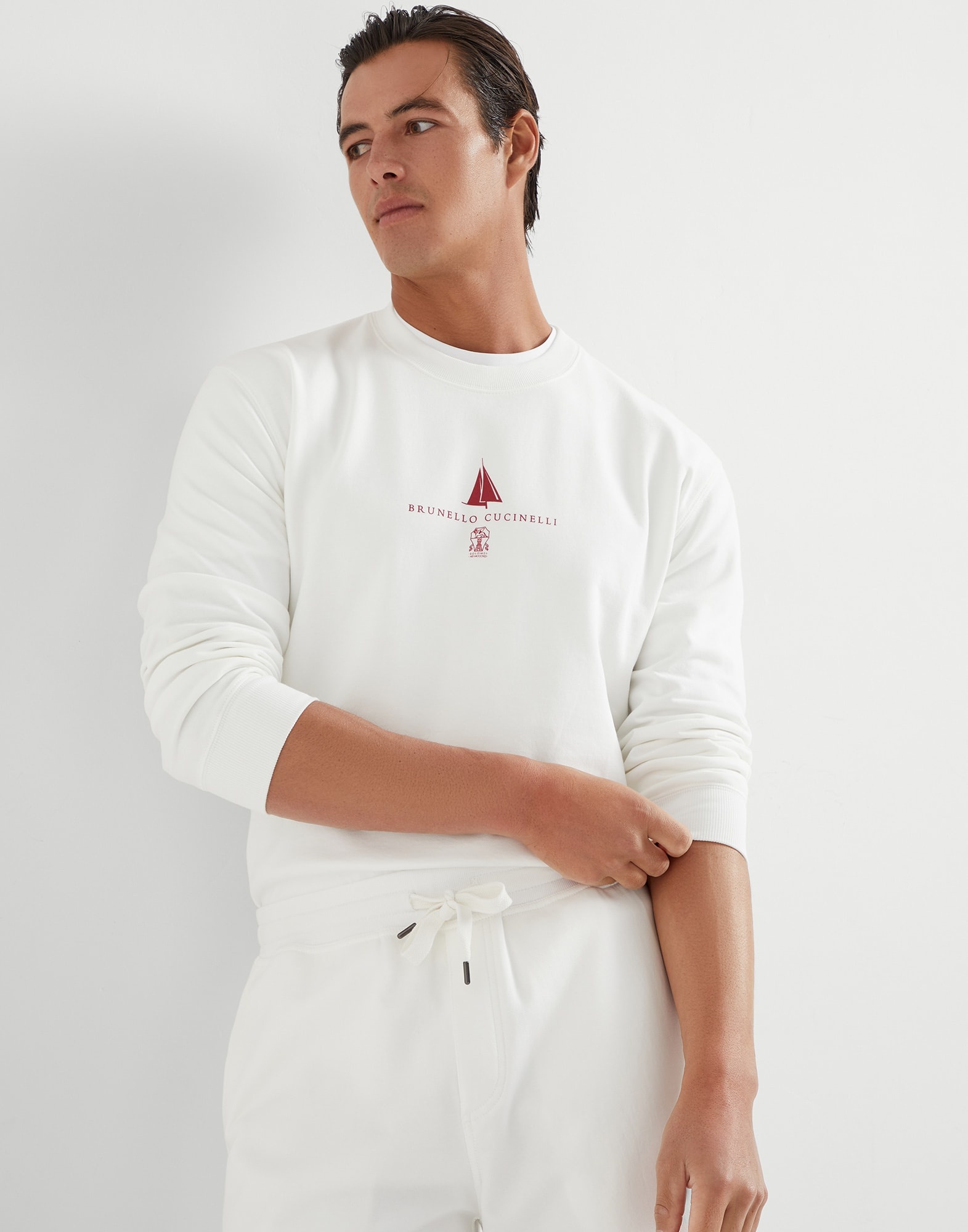 Techno cotton French terry sweatshirt with print - 4