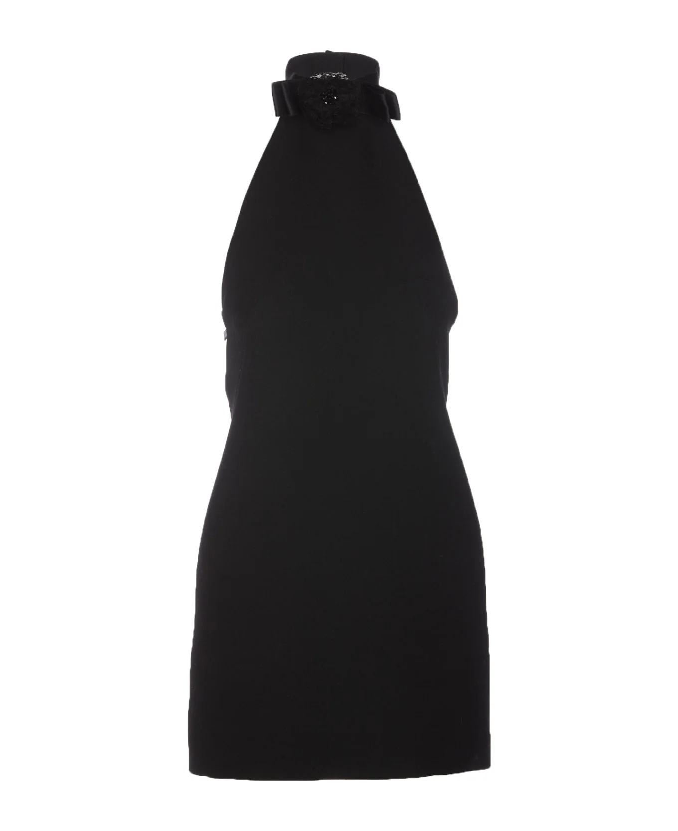 Short Dress With Neckline On Back - 1