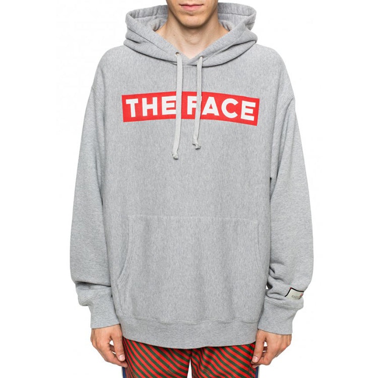Men's Gucci Alphabet Printing Hooded Long Sleeves Autumn Gray 560502-XJBB2-1130 - 5