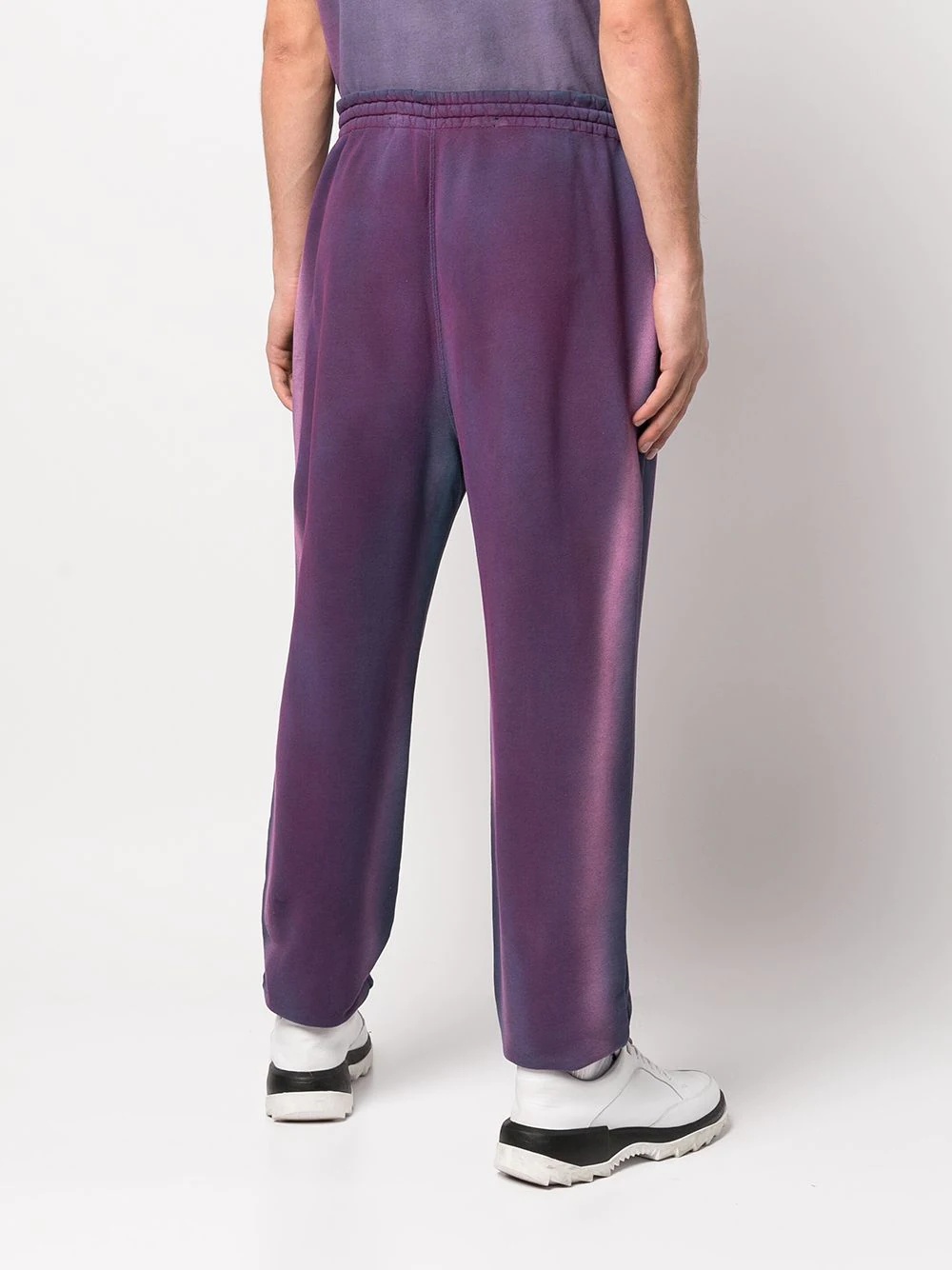 acid-wash drawstring track pants - 5