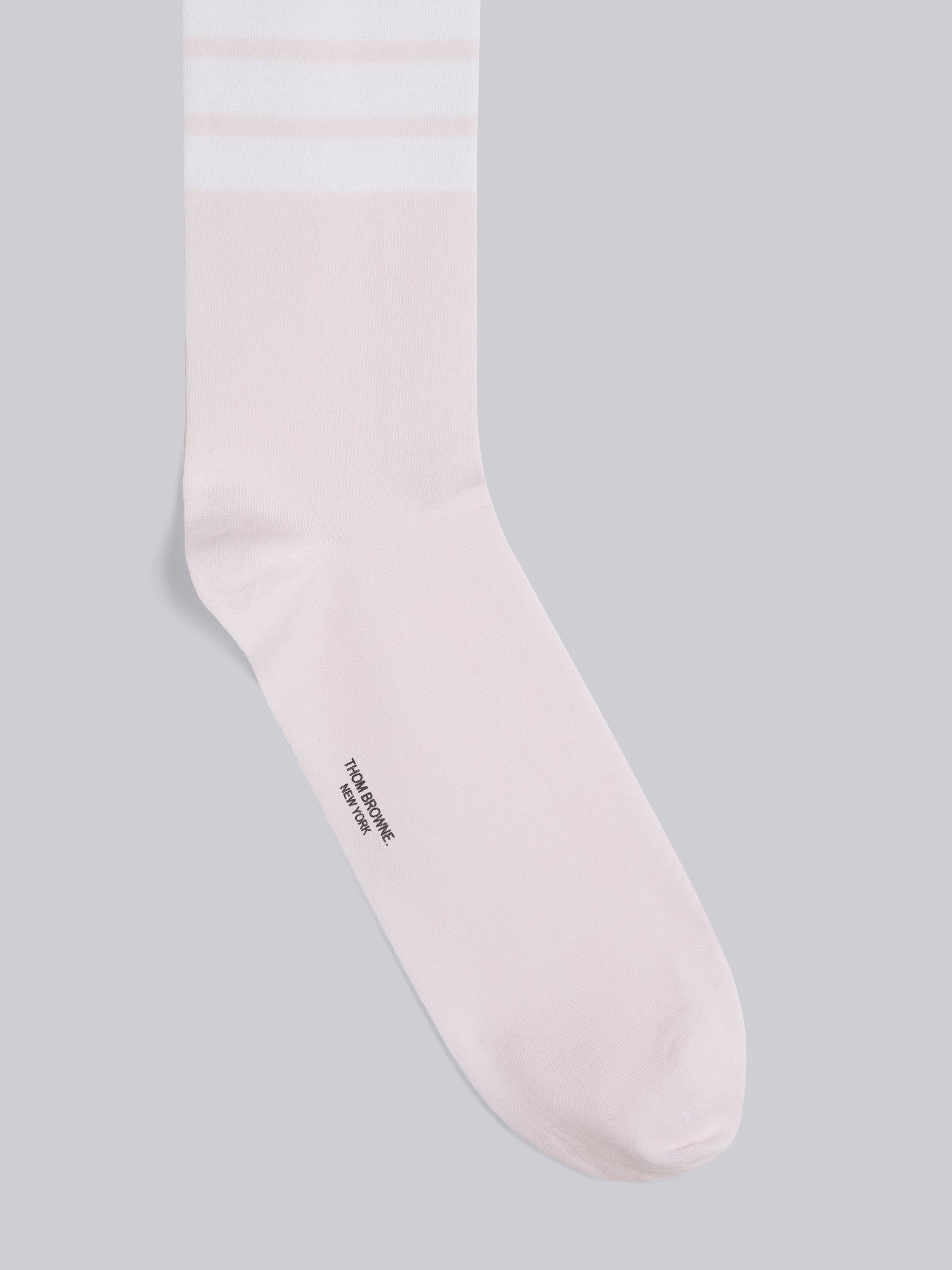 Light Pink Cotton Mid-Calf 4-Bar Socks - 2