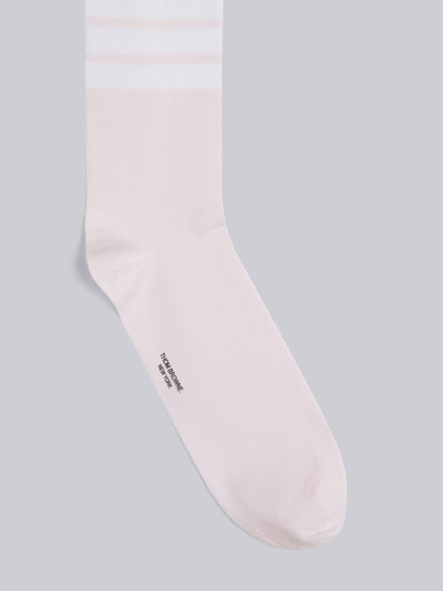 Thom Browne Light Pink Cotton Mid-Calf 4-Bar Socks outlook