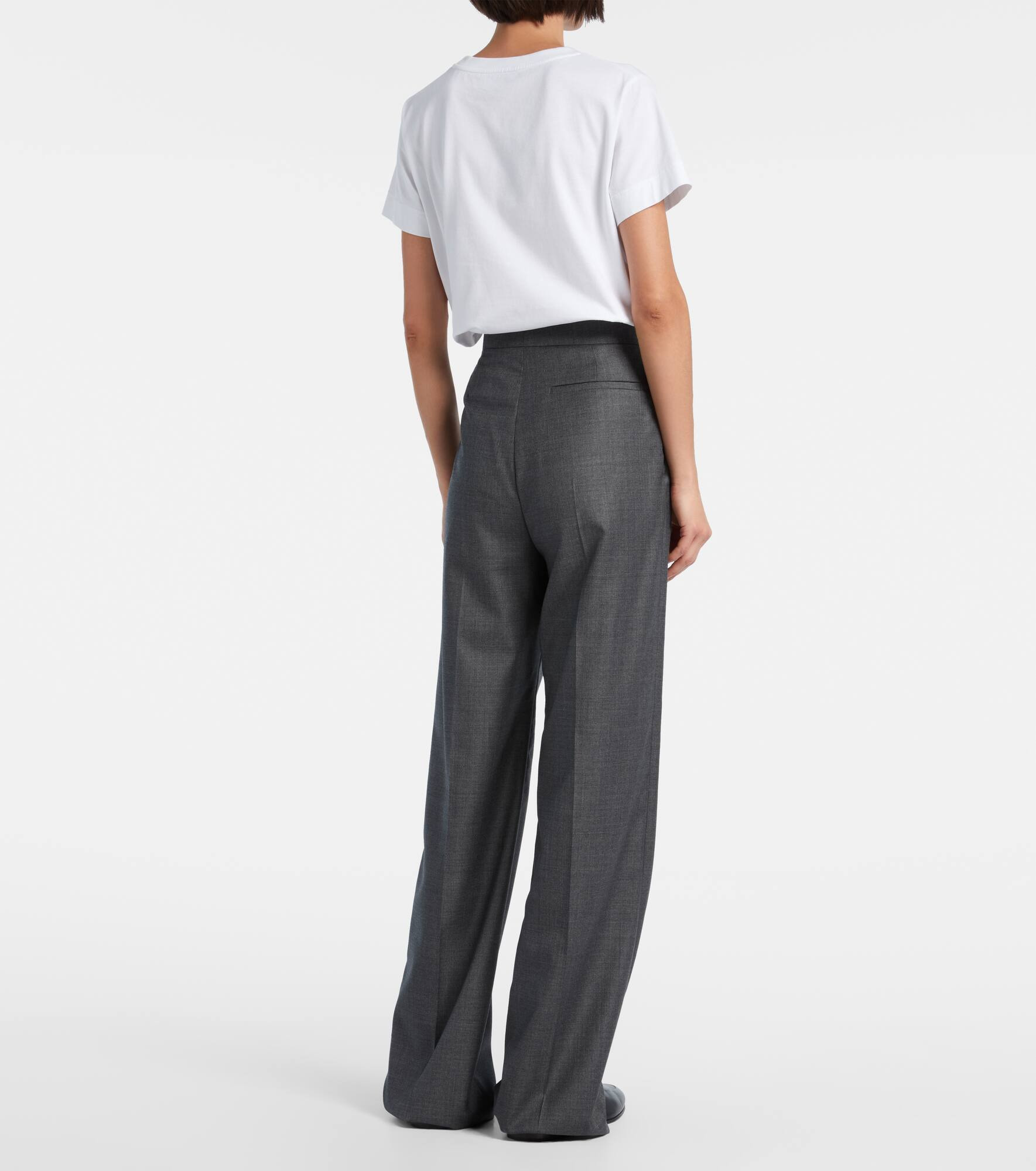 High-rise wool straight pants - 3