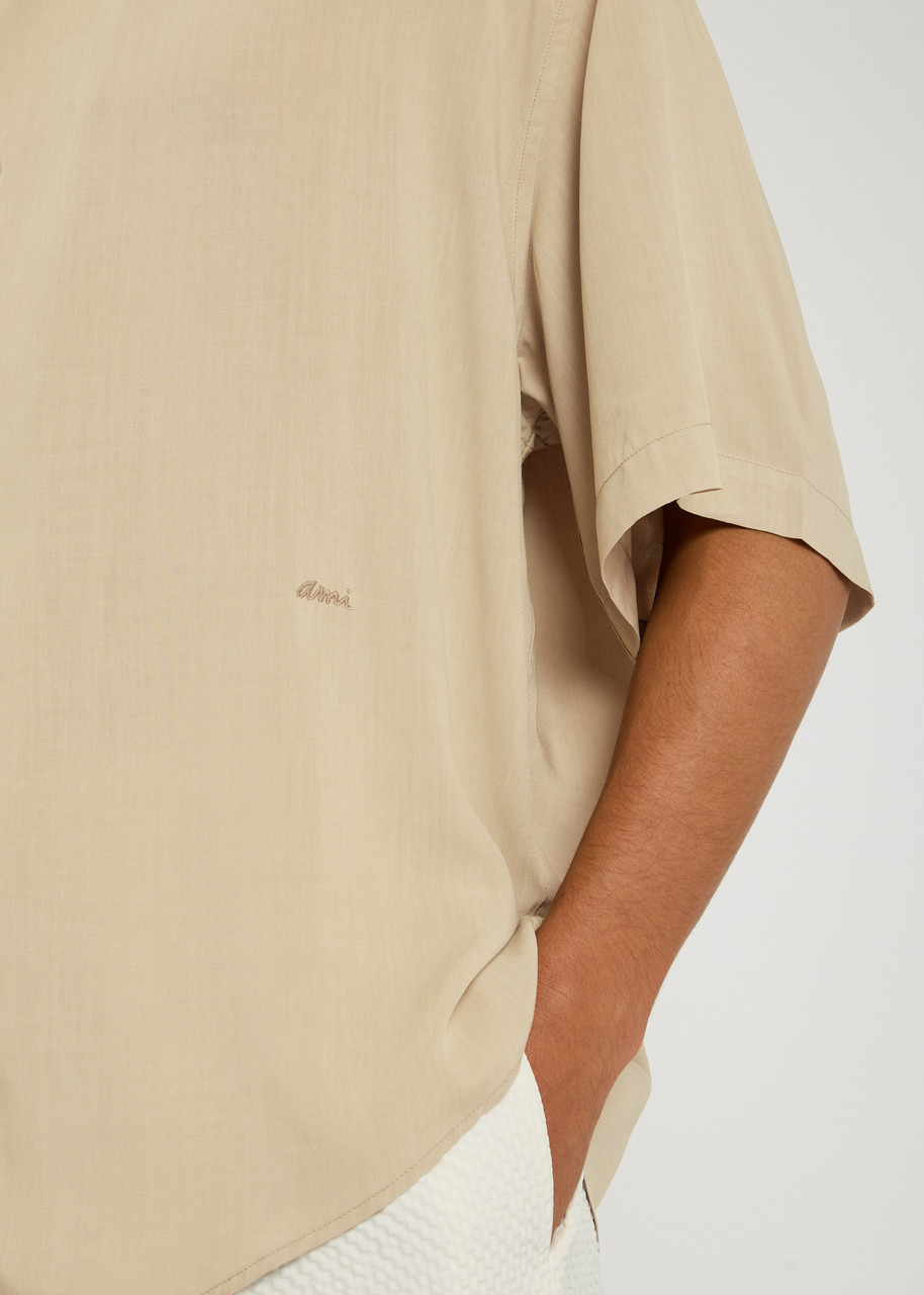 Ami Paris Logo-embroidered Woven Shirt - 5
