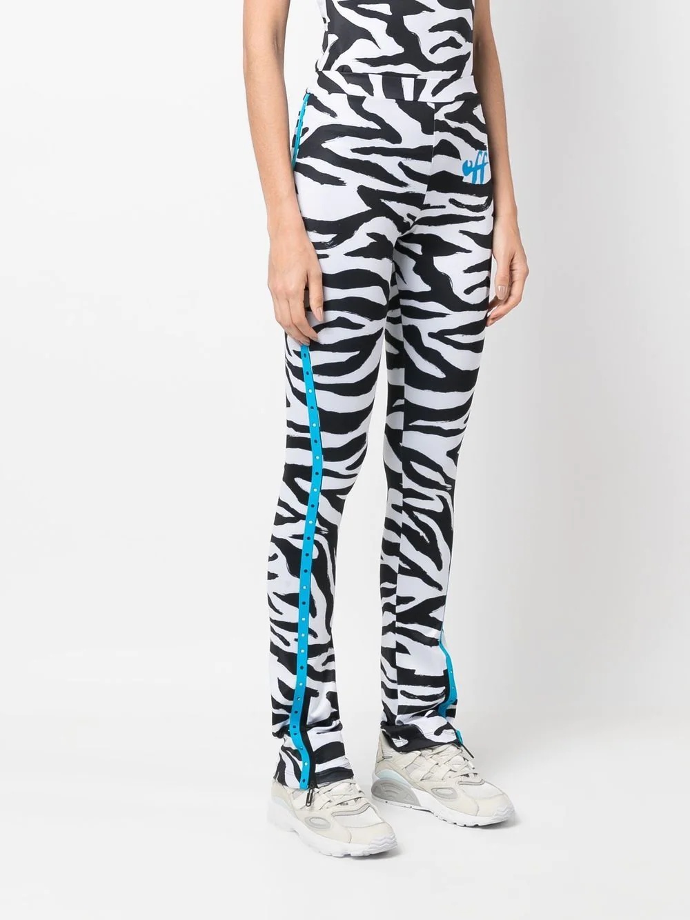 logo-print high-waisted trousers - 3