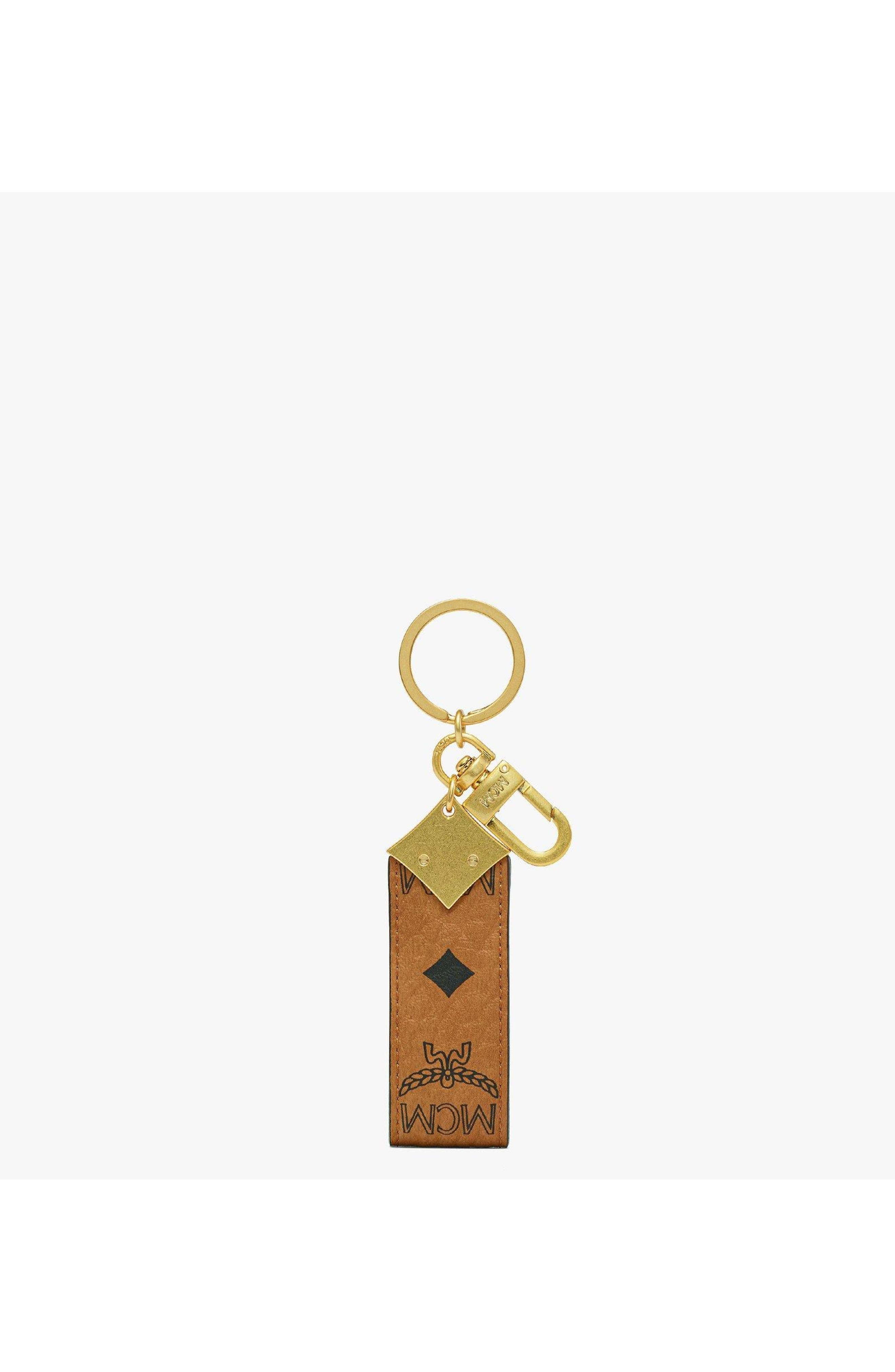MCM Aren Diamond Logo Key Holder in Visetos in Cognac at Nordstrom - 2