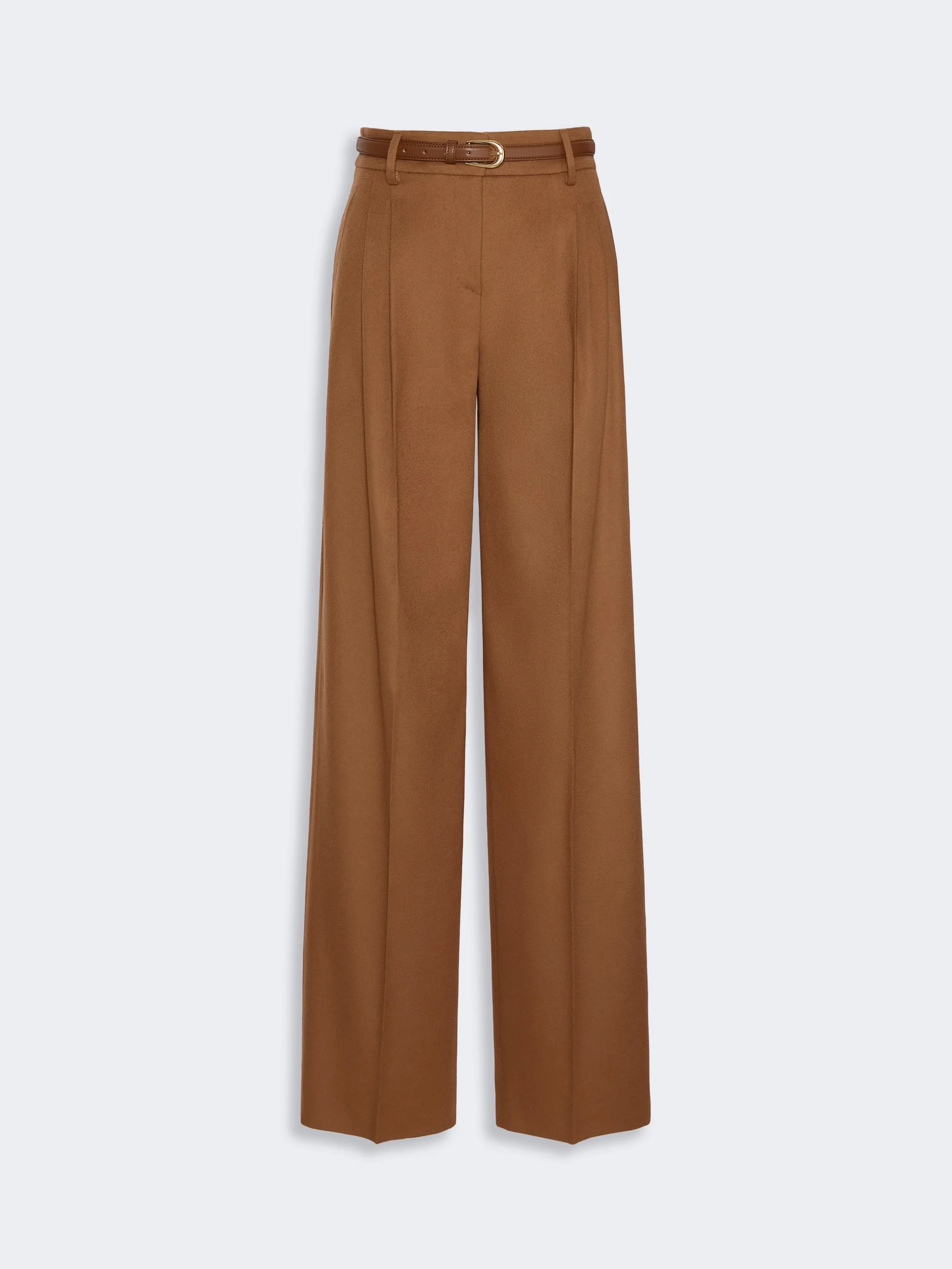 COCCO Wool wide-leg trousers - TOBACCO - 1