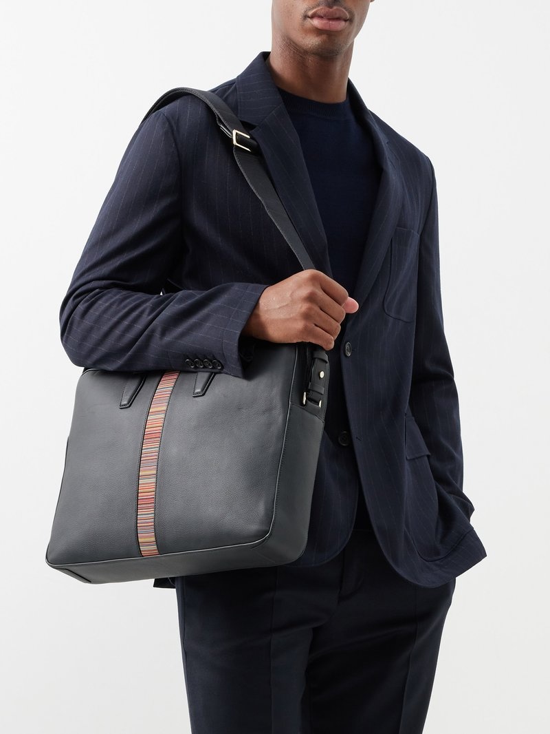 Signature Stripe leather briefcase - 2