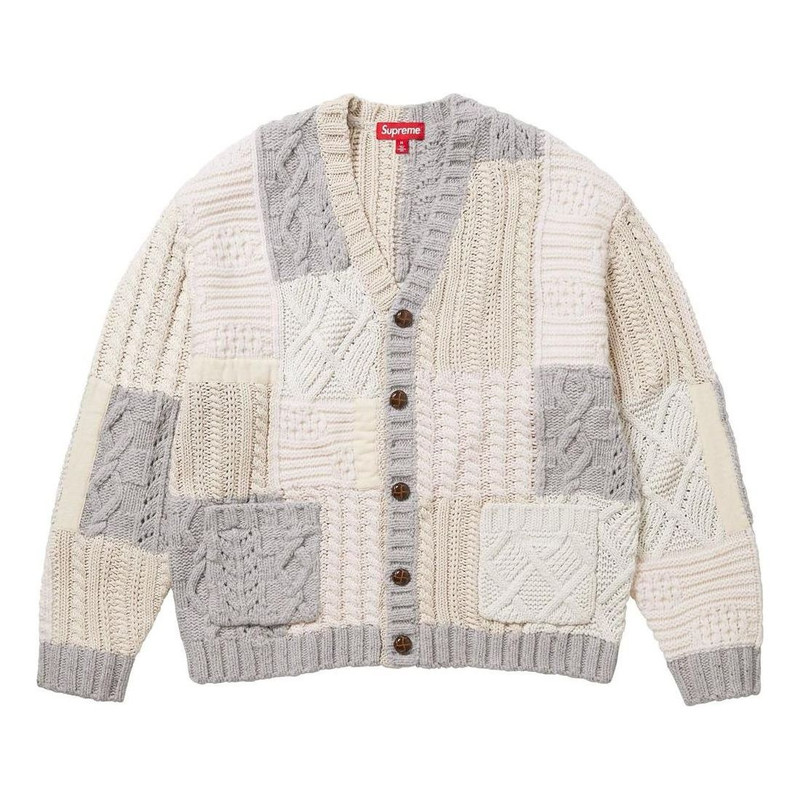 Supreme FW23 Week3 Patchwork Cable Knit Cardigan 'Beige' SUP-FW23-072 - 1