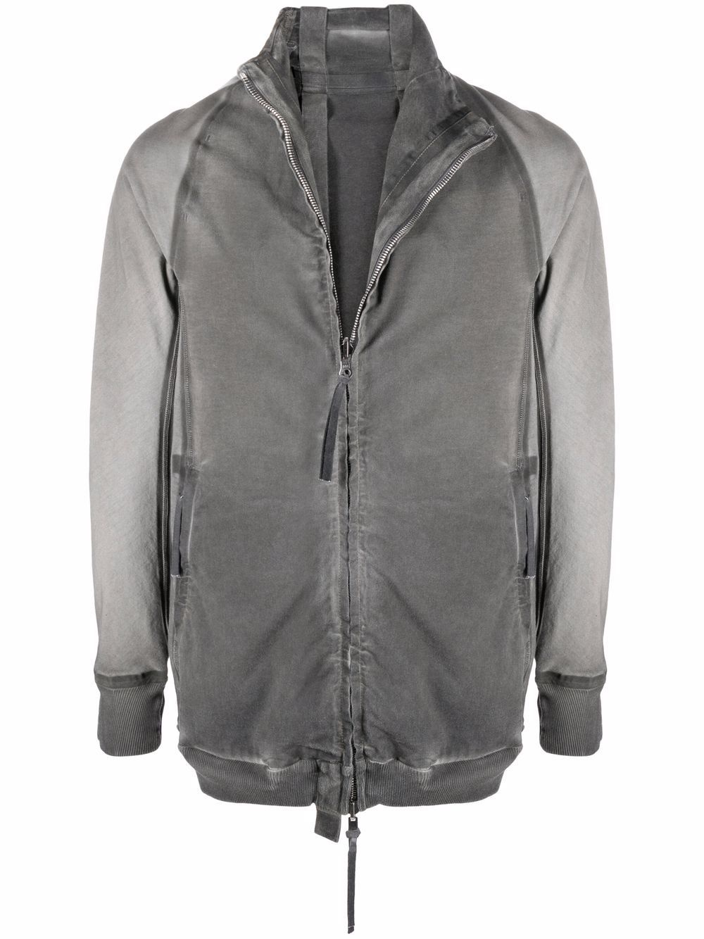 faded-effect zip-up lightweight jacket - 1